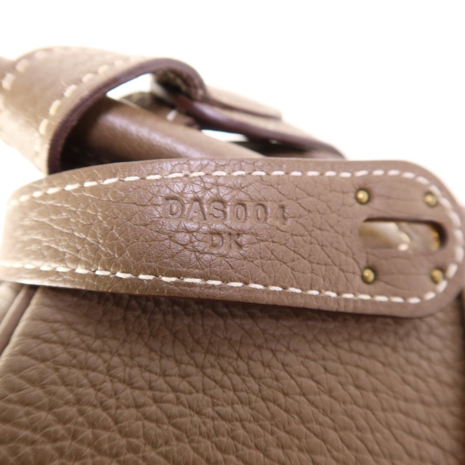 HERMES Clemence皮革Lindy 30金扣手挽肩背兩用袋Etoupe