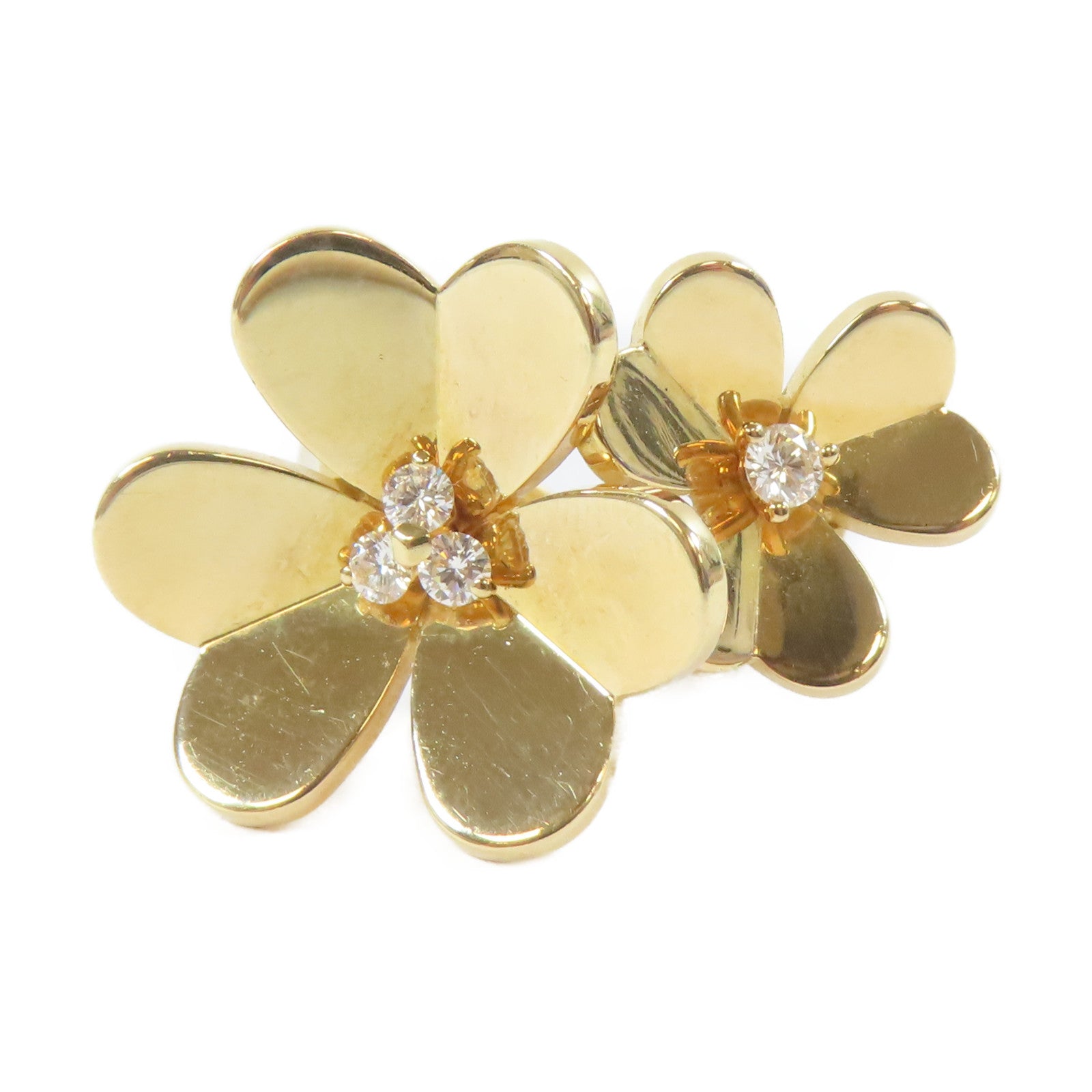 Van Cleef & Arpels 18K黃金Frivole 2 Flowers Ring戒指US#3.5/Van Cleef & Arpels#50