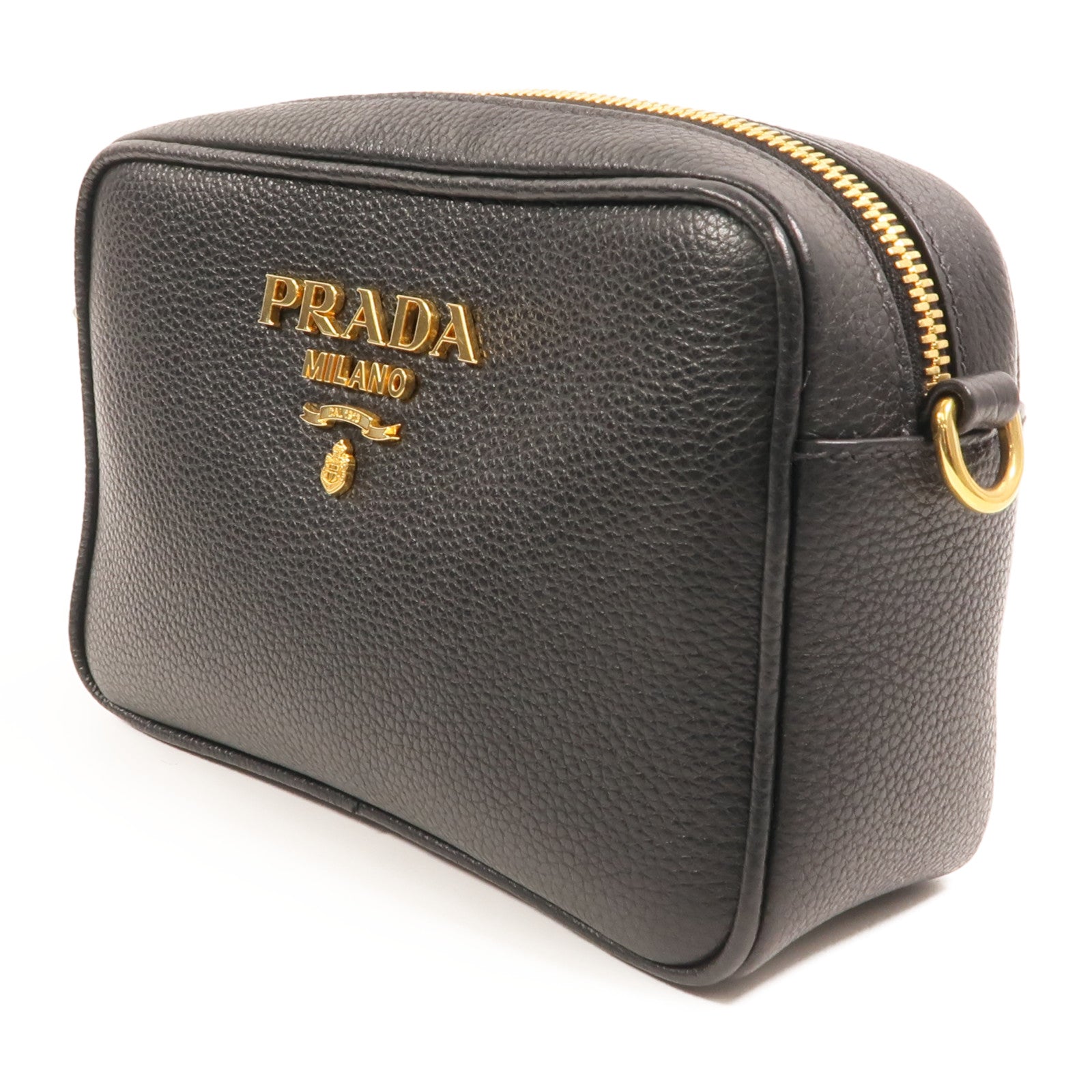 PRADA 牛皮皮革Camera Bag金扣肩背袋