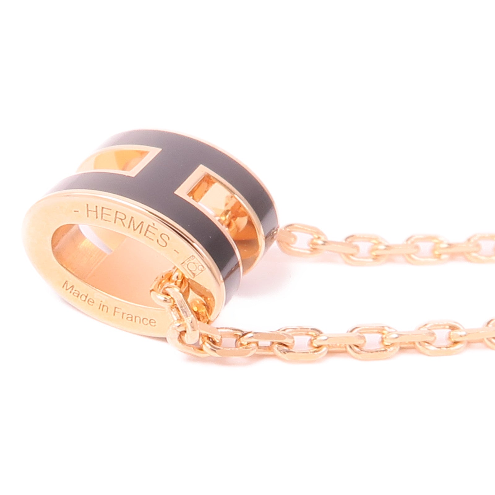 HERMES 金屬Mini Pop H Necklace項鍊Noir