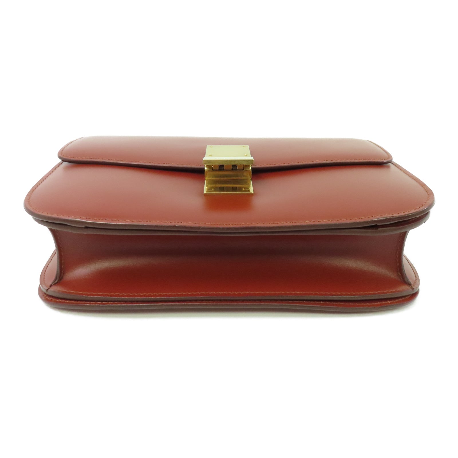 CELINE 【激減優惠】牛皮皮革Classic Box金扣肩背袋紅色