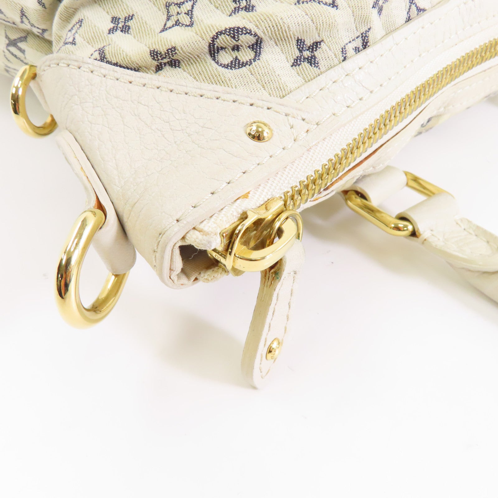 LOUIS VUITTON 【激減優惠】Monogram Mini Lin Croisette Marina GM金扣手挽肩背兩用袋白色