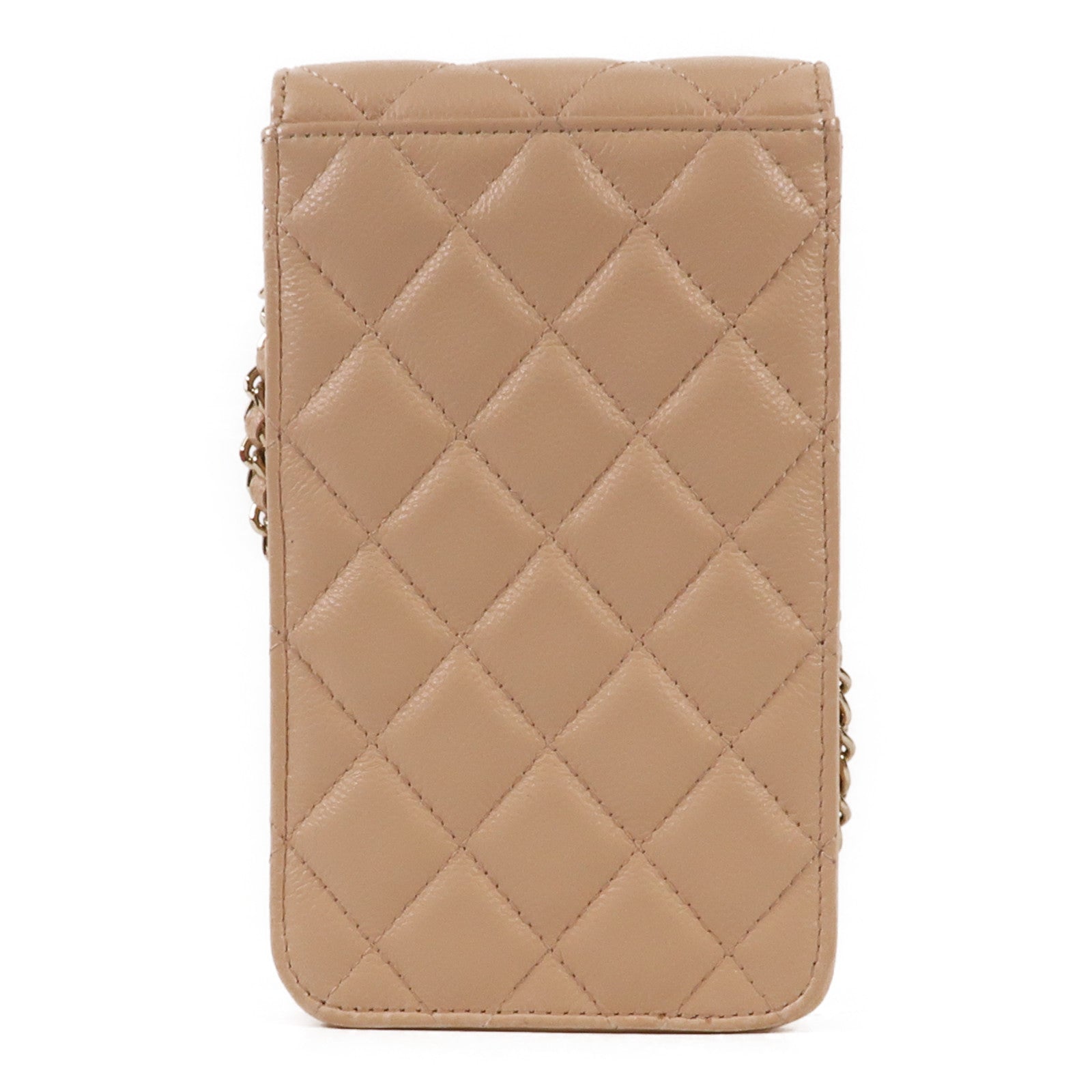 CHANEL 牛皮皮革Phone Bag金扣鏈帶肩背袋