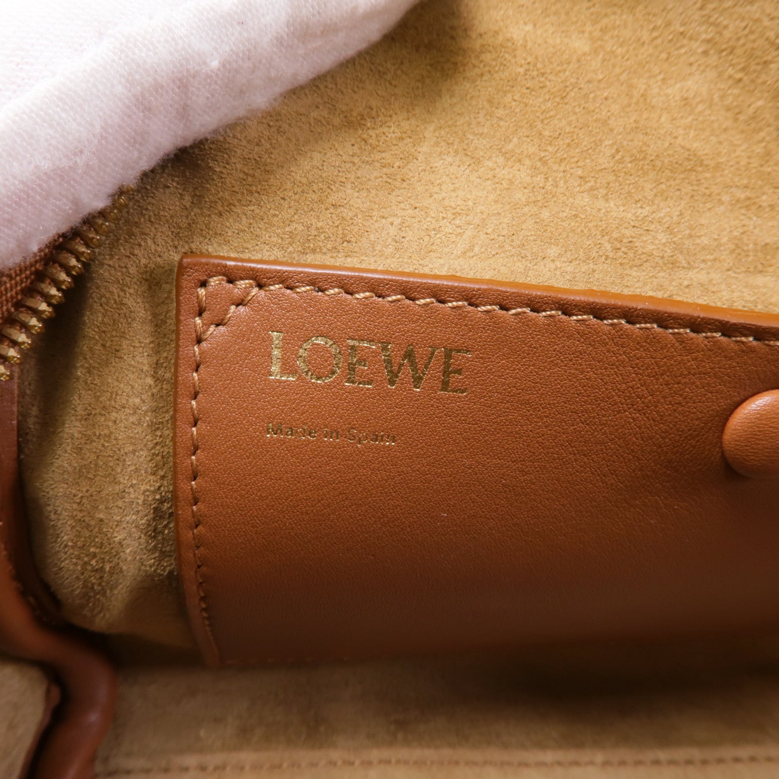 LOEWE 帆布/皮革Amazona 16金扣手挽肩背兩用袋