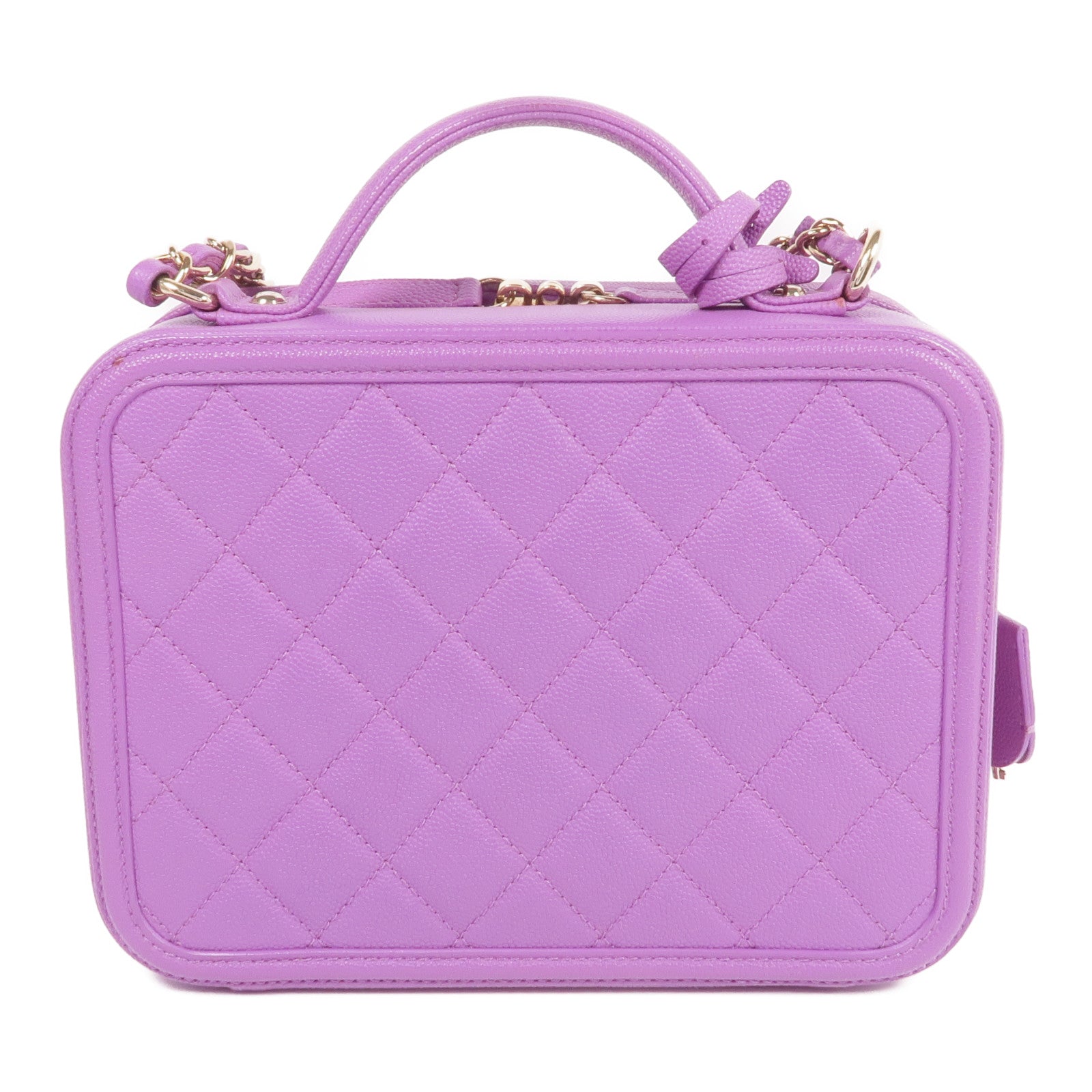 CHANEL 牛皮皮革Vanity Case金扣手挽肩背兩用袋