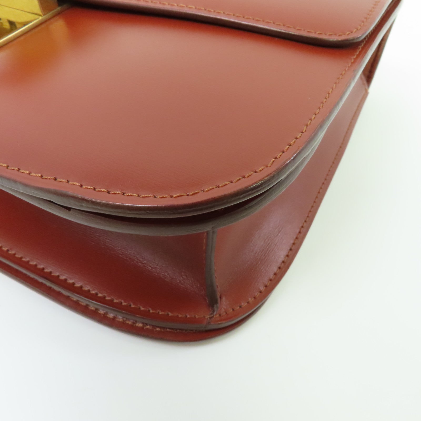 CELINE 【激減優惠】牛皮皮革Classic Box金扣肩背袋紅色