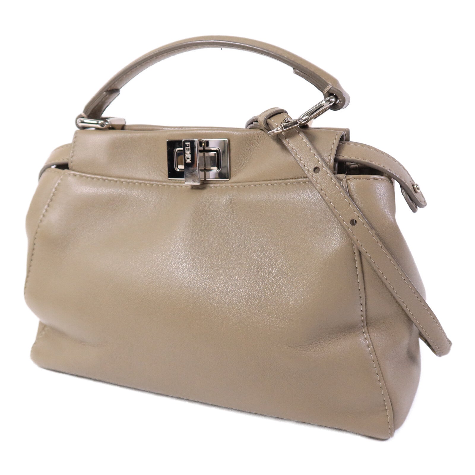 FENDI 牛皮皮革Peekaboo Mini手挽肩背兩用袋