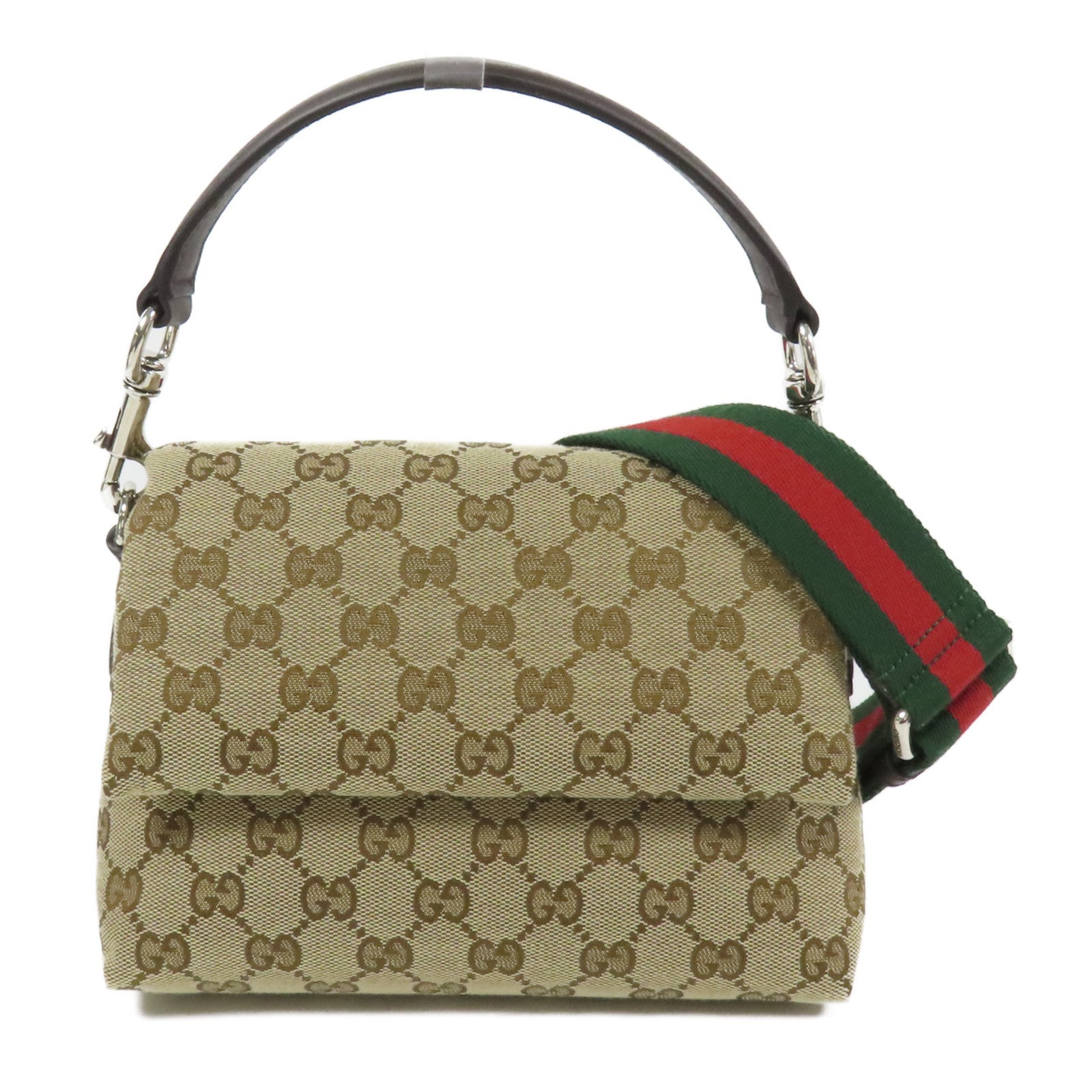 GUCCI 【激減優惠】帆布Small Crossbody Bag銀扣肩背袋