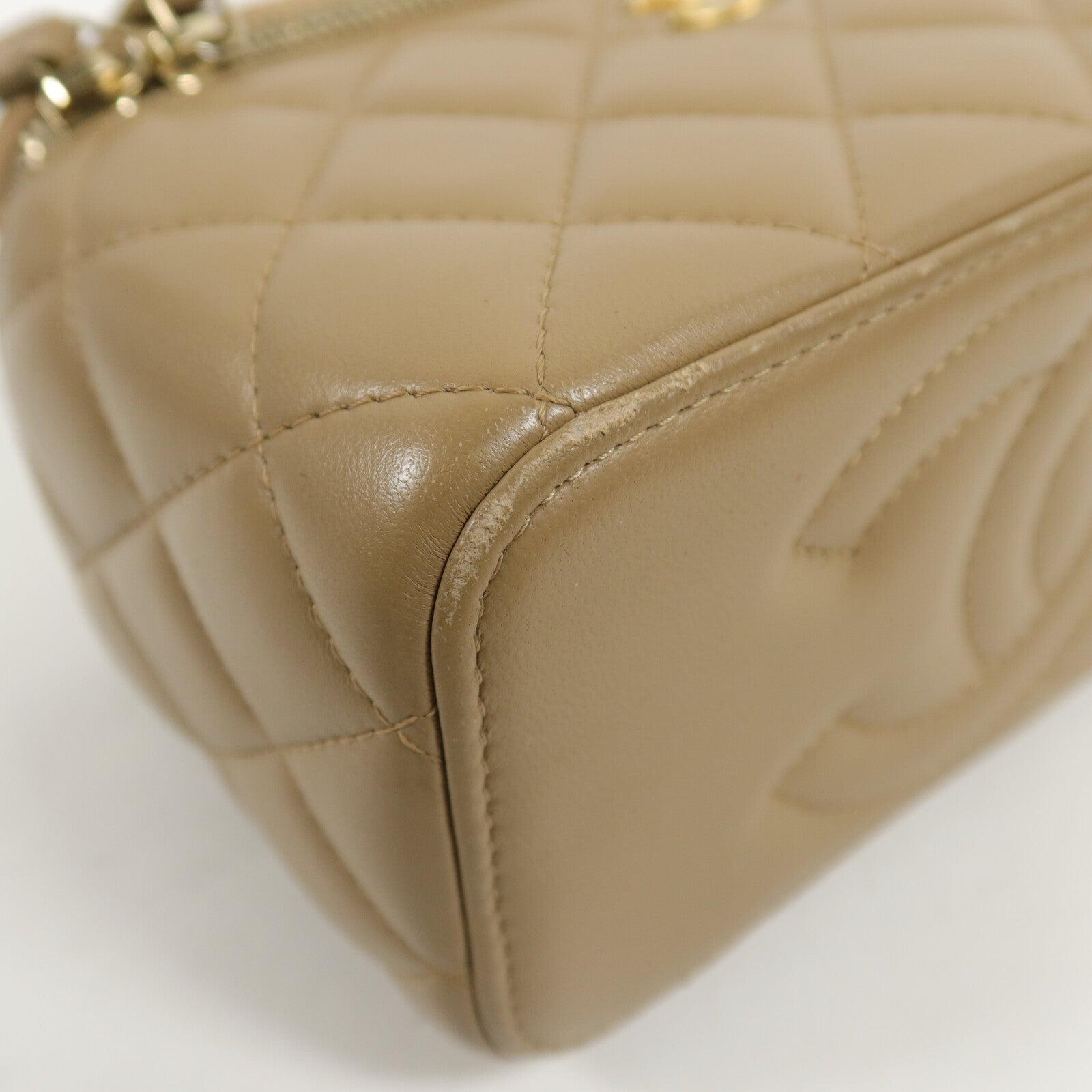 CHANEL 羊皮皮革Vanity Case鏈帶肩背袋