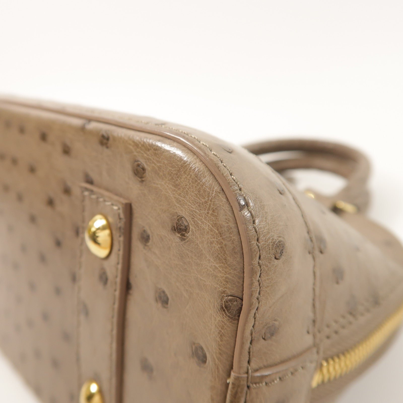 LOUIS VUITTON 鴕鳥皮革Alma BB金扣手挽肩背兩用袋