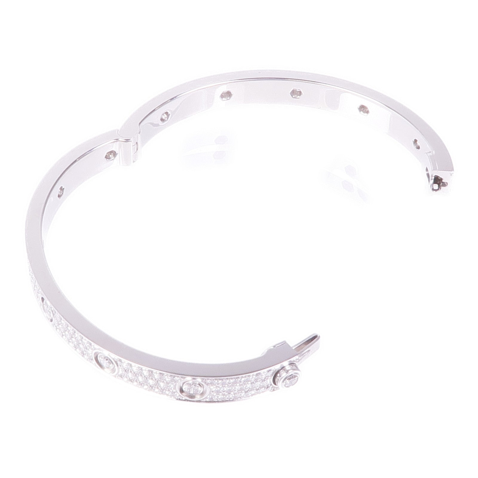 CARTIER 【激減優惠】18K白金Love Bangle Full Dia鑽石手鐲