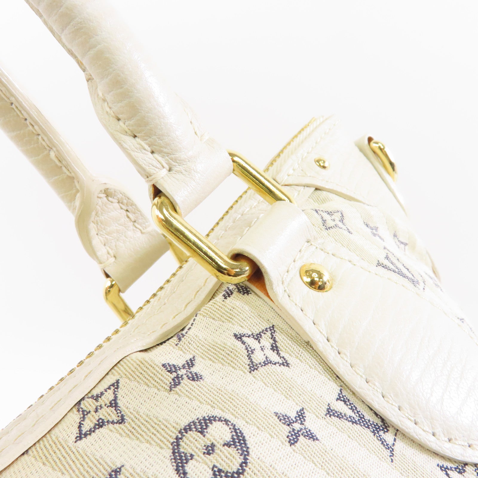 LOUIS VUITTON 【激減優惠】Monogram Mini Lin Croisette Marina GM金扣手挽肩背兩用袋白色
