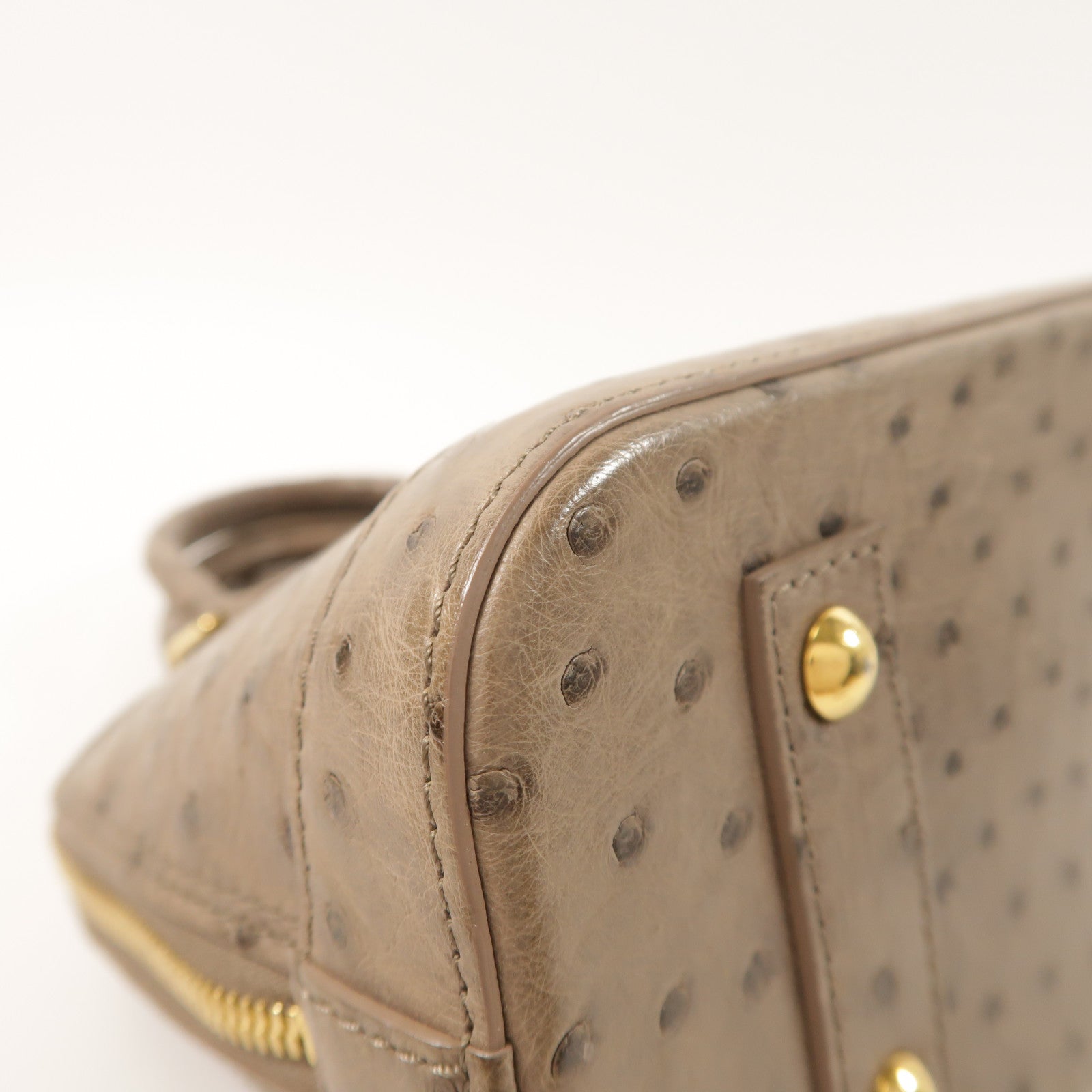 LOUIS VUITTON 鴕鳥皮革Alma BB金扣手挽肩背兩用袋