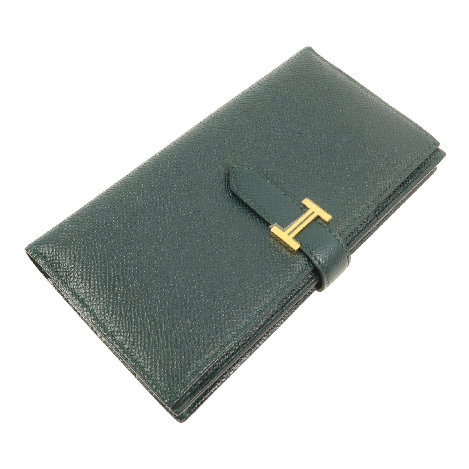 HERMES Epsom皮革Bearn Long Wallet長錢包Vert Cypres