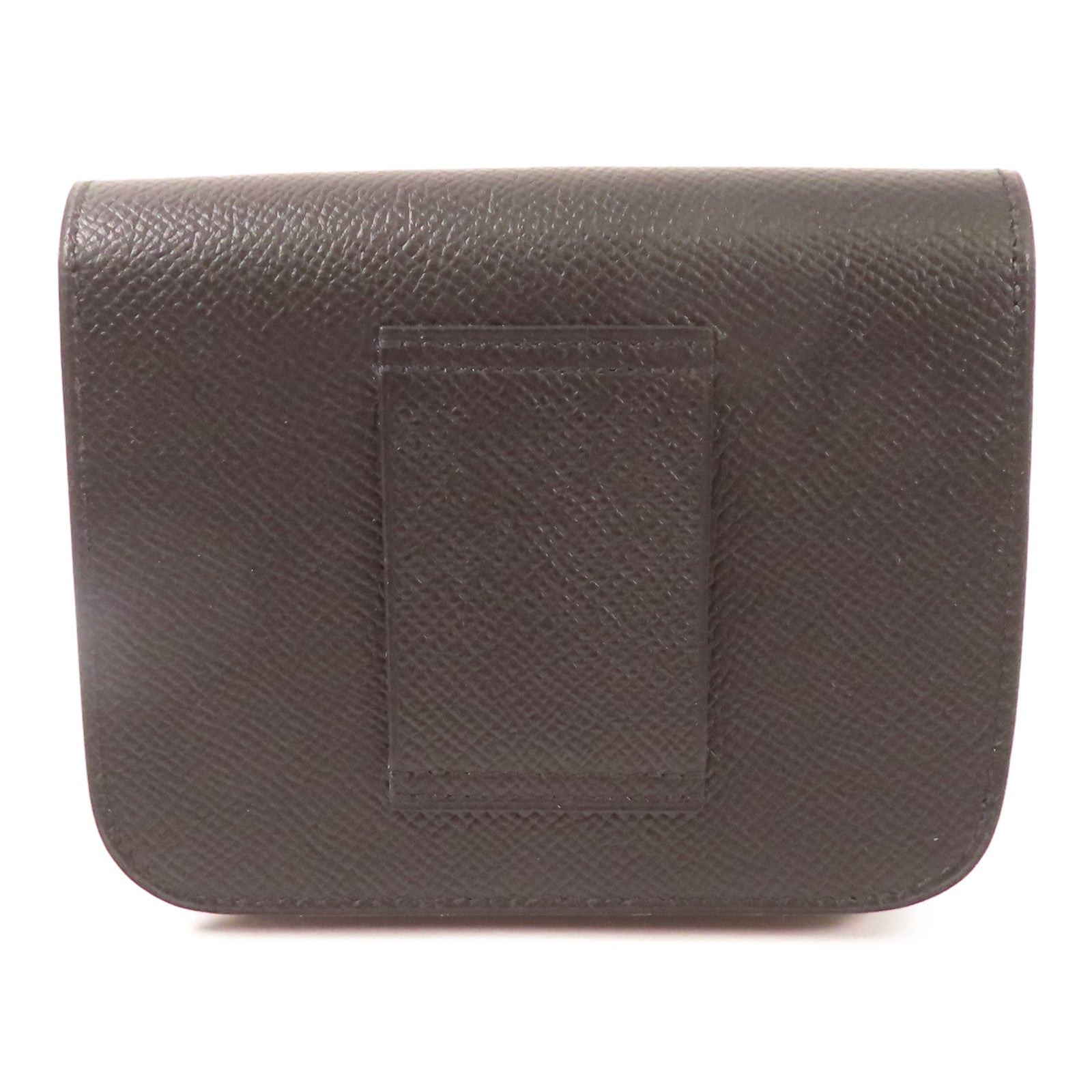 HERMES Epsom皮革Constance Slim Wallety銀扣錢包Noir