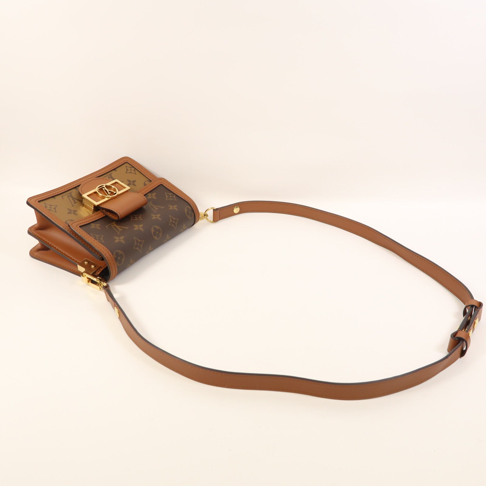 LOUIS VUITTON 【激減優惠】Monogram Reverse Mini Dauphine金扣肩背袋