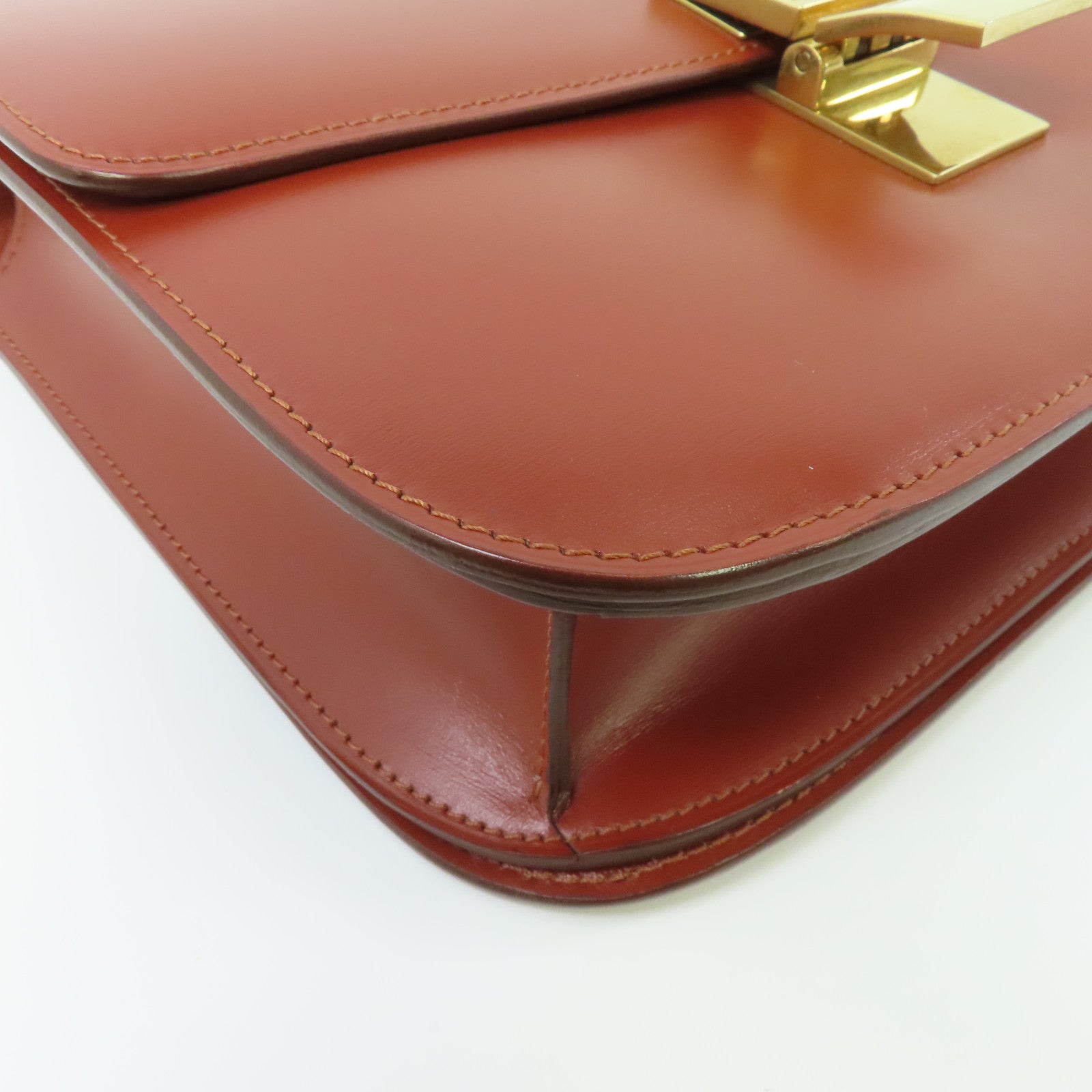 CELINE 【激減優惠】牛皮皮革Classic Box金扣肩背袋紅色