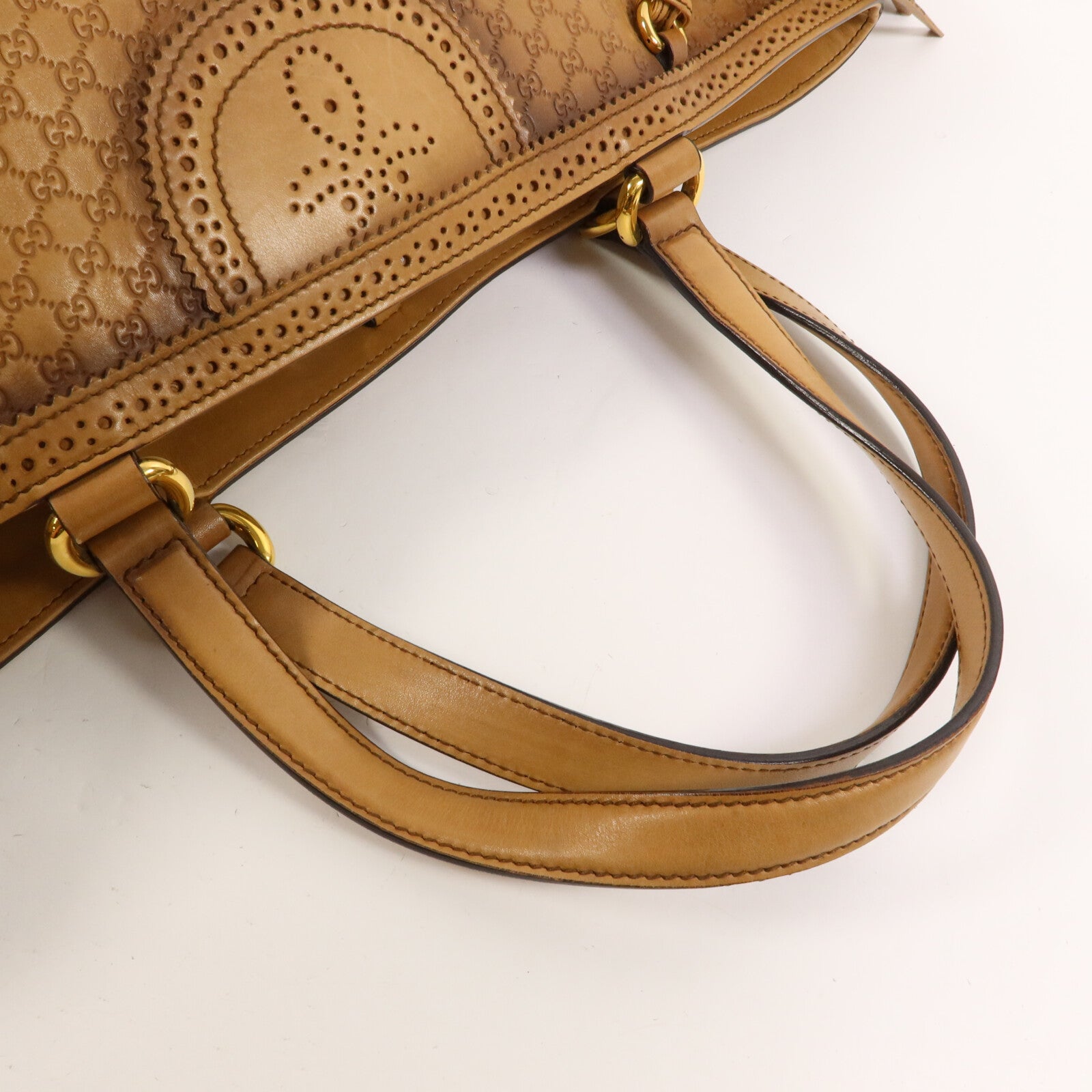 GUCCI 牛皮皮革Microguccissima Brogue Duilio Tote手挽袋