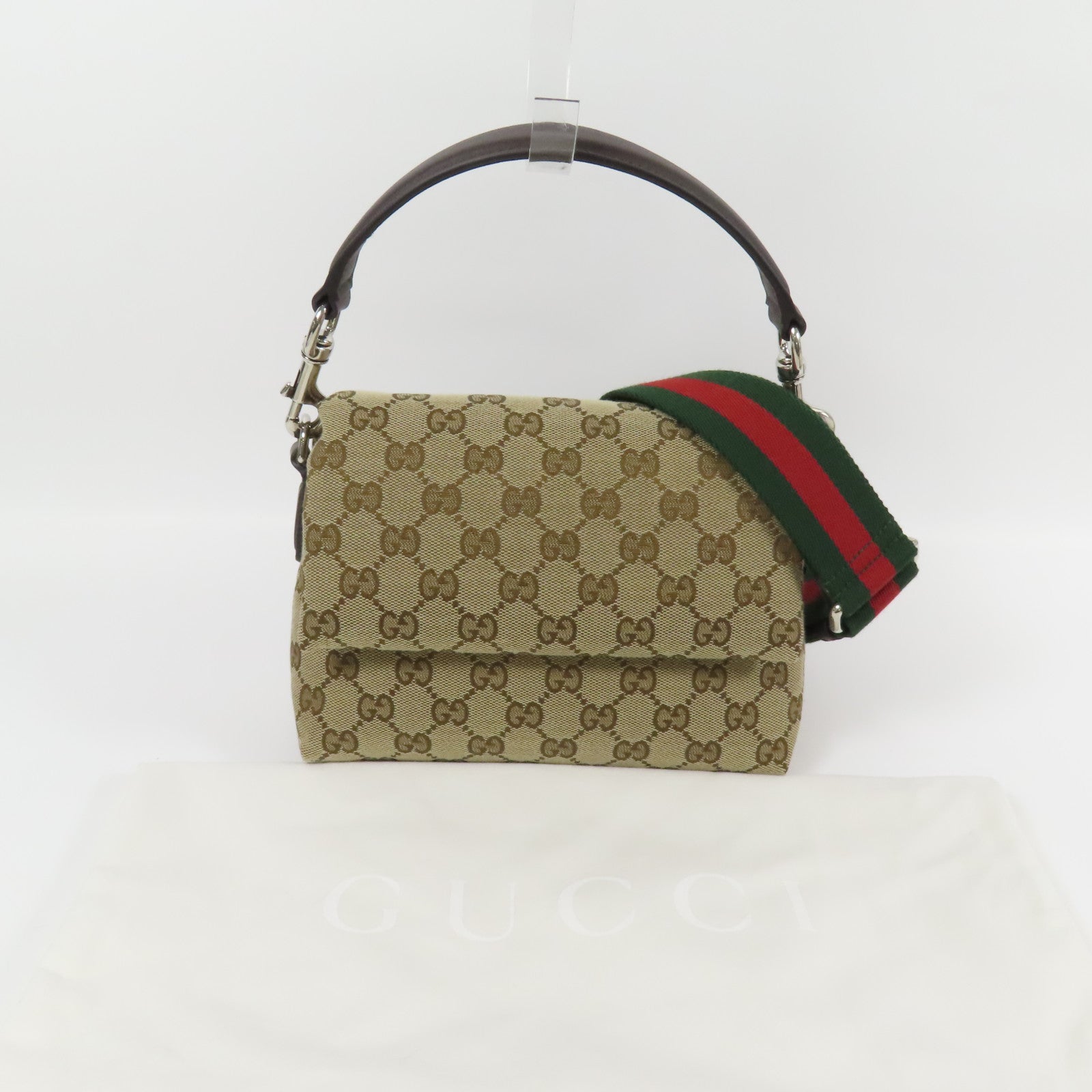 GUCCI 【激減優惠】帆布Small Crossbody Bag銀扣肩背袋