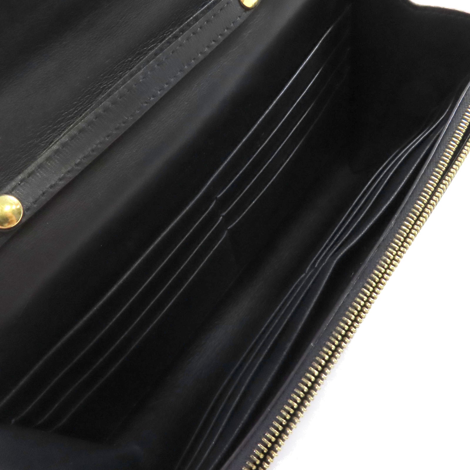 CELINE 牛皮皮革Wallet On Chain Shoulder Bag金扣鏈帶肩背袋黑色