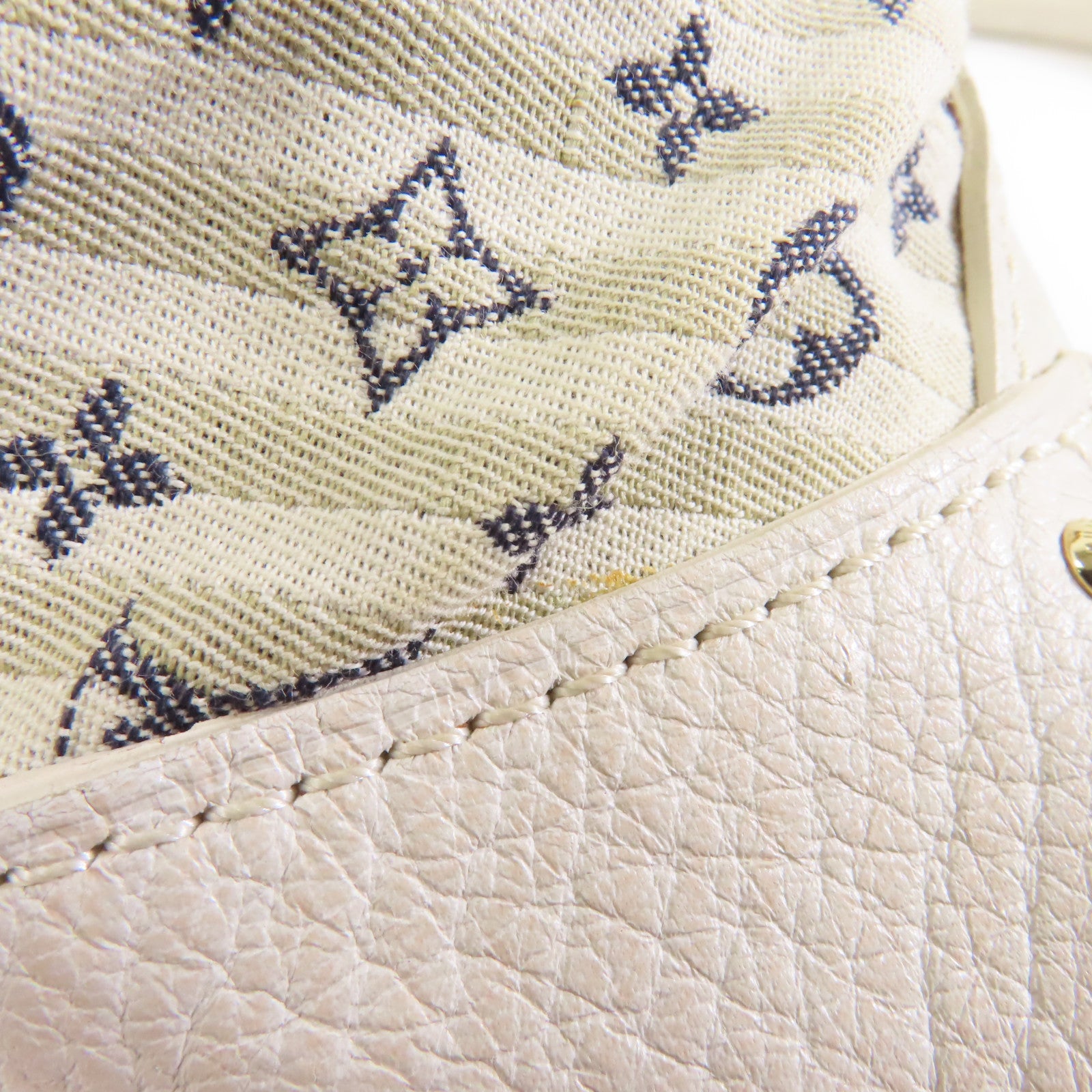 LOUIS VUITTON 【激減優惠】Monogram Mini Lin Croisette Marina GM金扣手挽肩背兩用袋白色