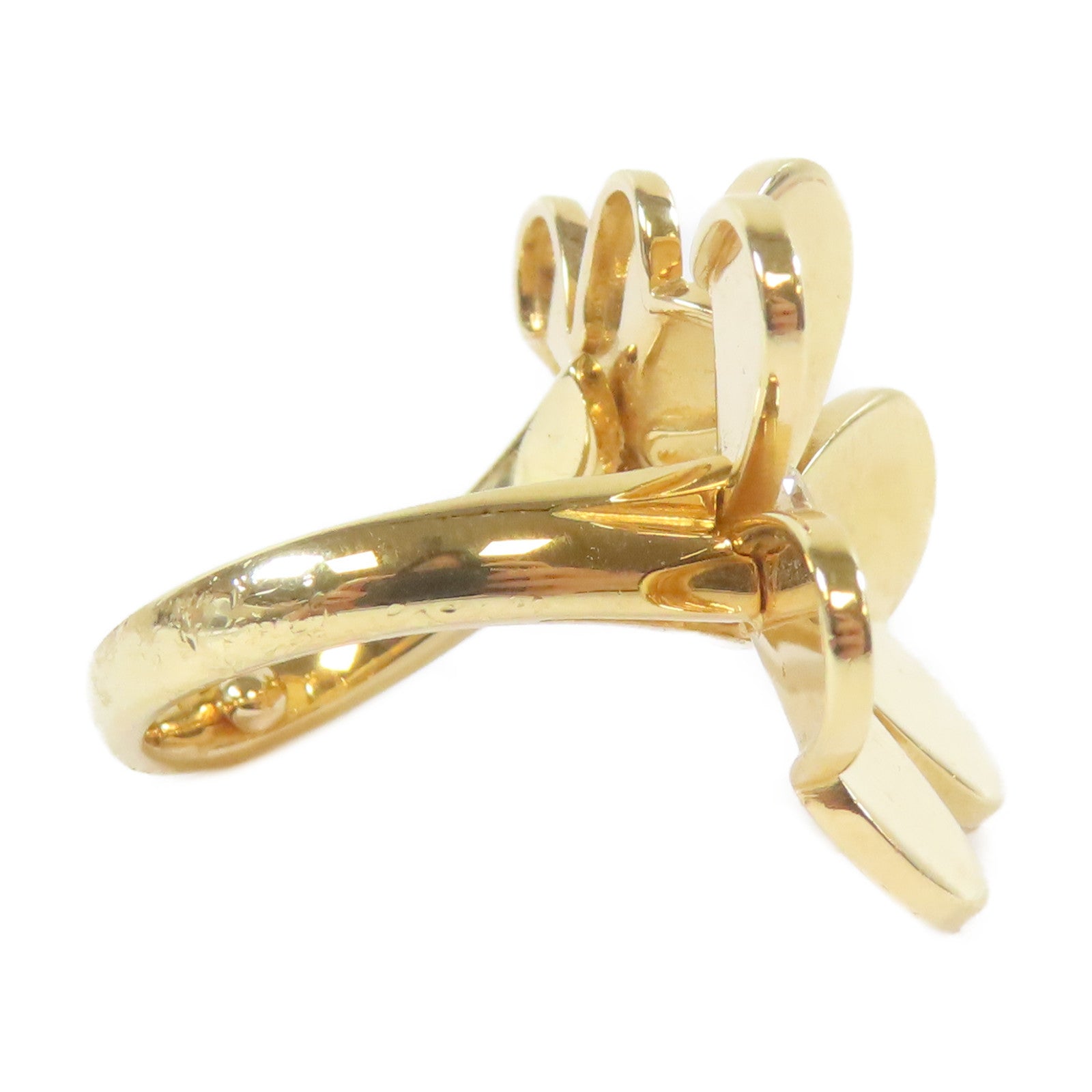 Van Cleef & Arpels 18K黃金Frivole 2 Flowers Ring戒指US#3.5/Van Cleef & Arpels#50