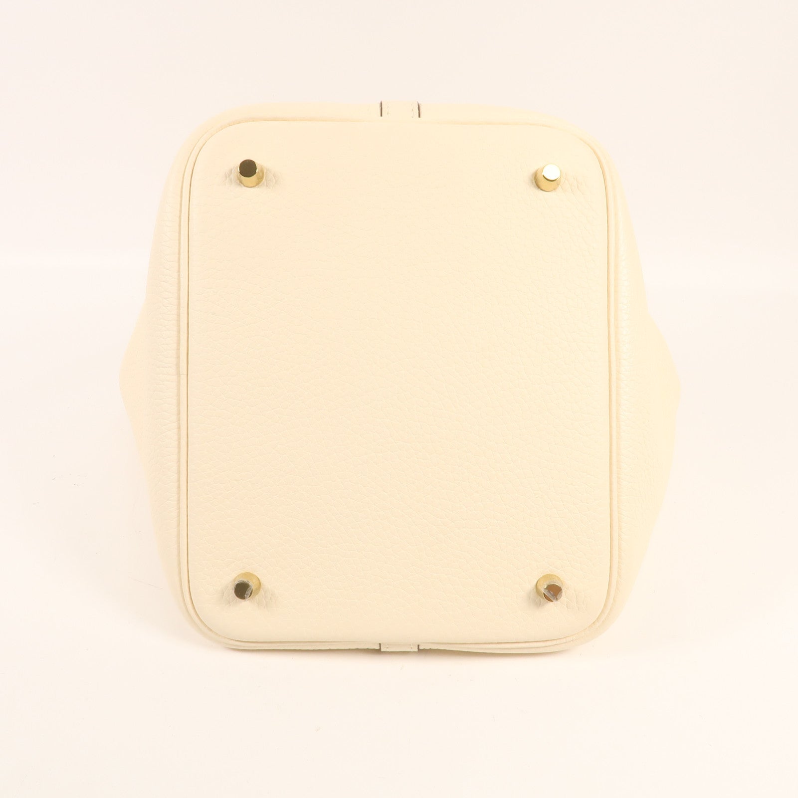 HERMES Clemence皮革Picotin MM金扣手挽袋Nata