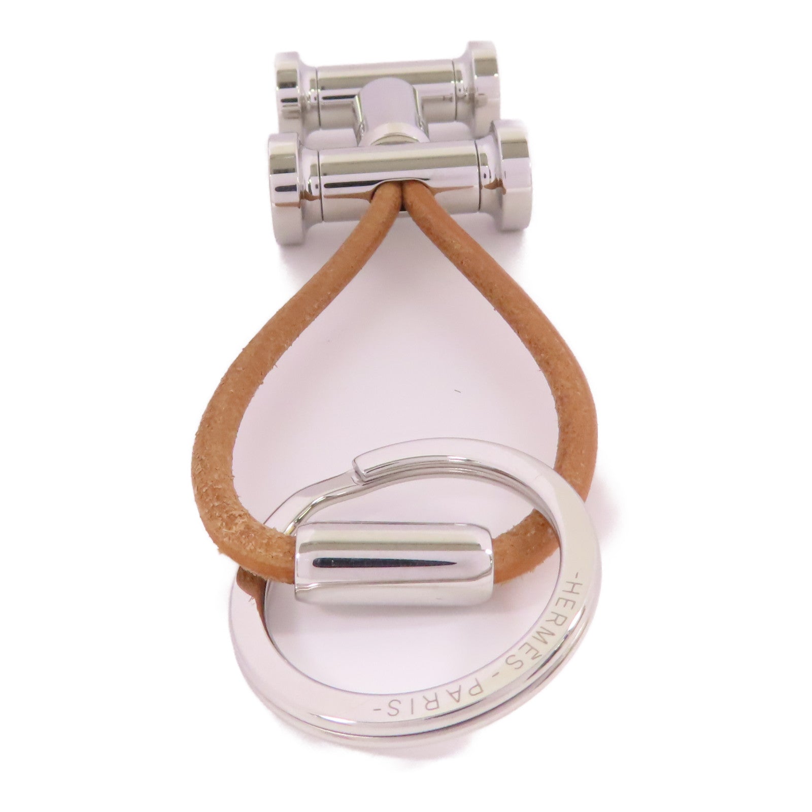 HERMES PHW H Key Lock Key Ring/Charm Metal Silver