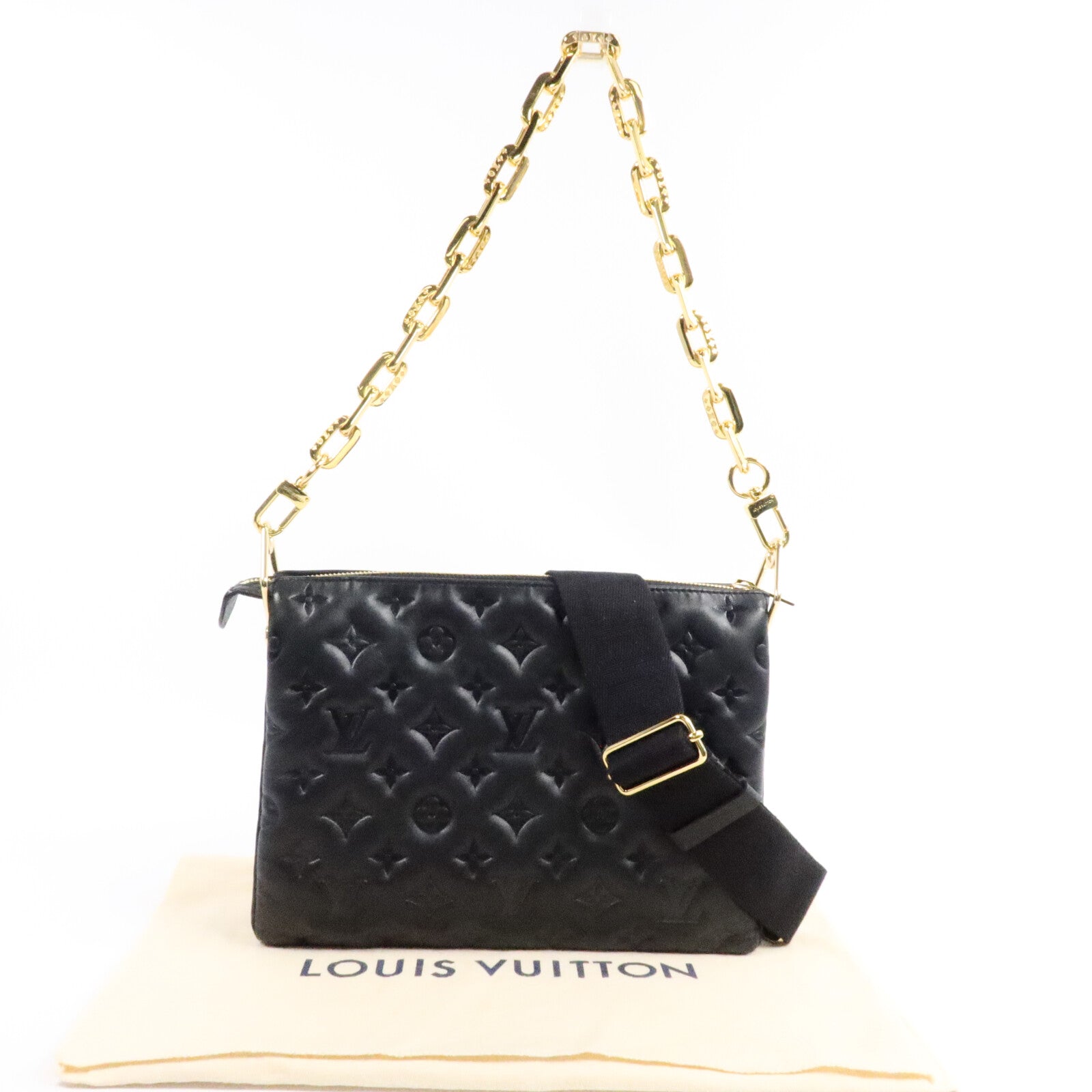 LOUIS VUITTON Monogram Embossed Coussin PM手挽肩背兩用袋
