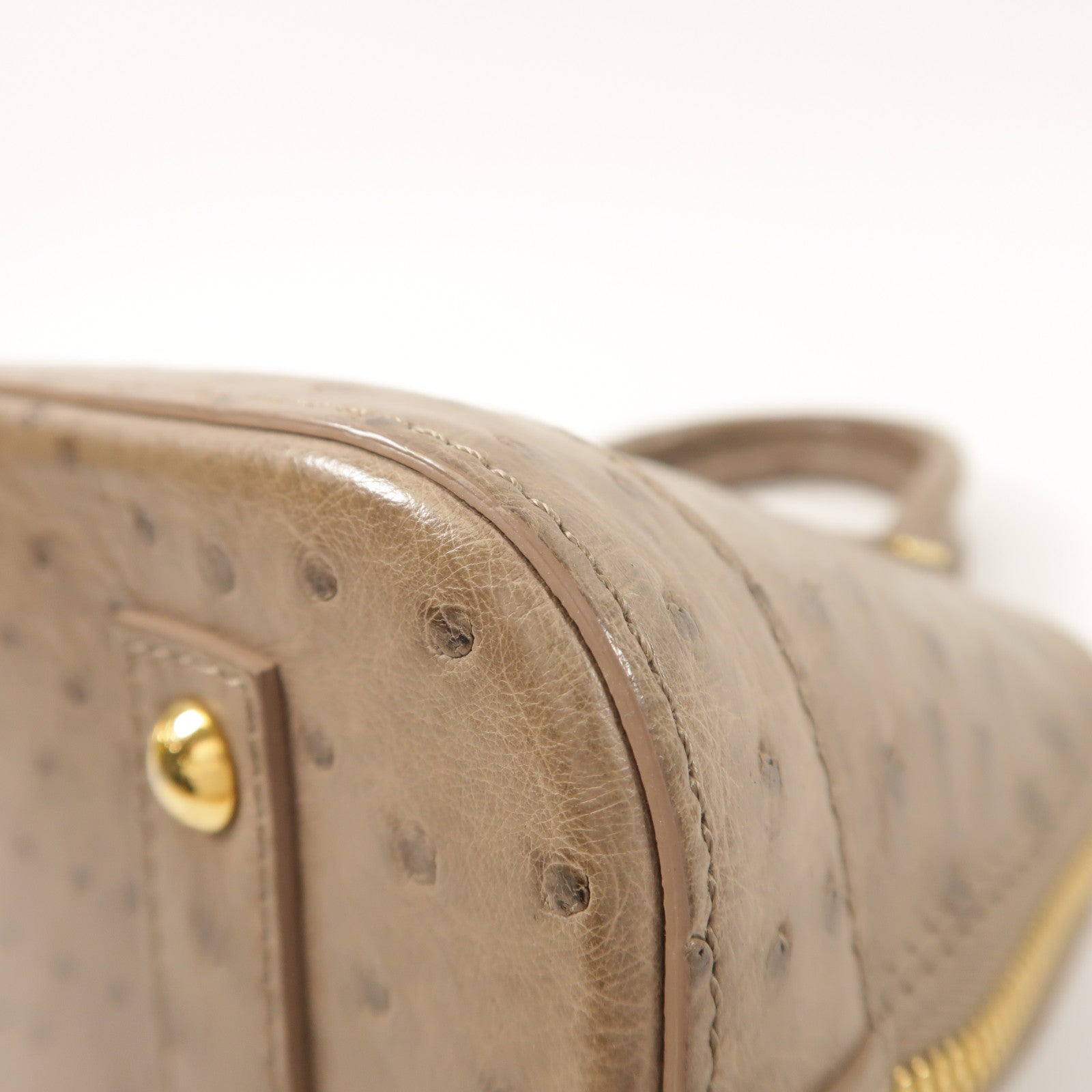 LOUIS VUITTON 鴕鳥皮革Alma BB金扣手挽肩背兩用袋