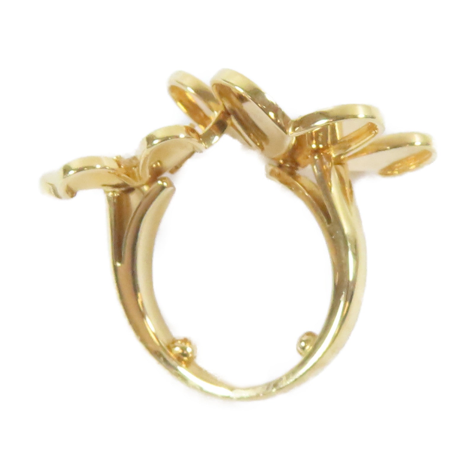 Van Cleef & Arpels 18K黃金Frivole 2 Flowers Ring戒指US#3.5/Van Cleef & Arpels#50