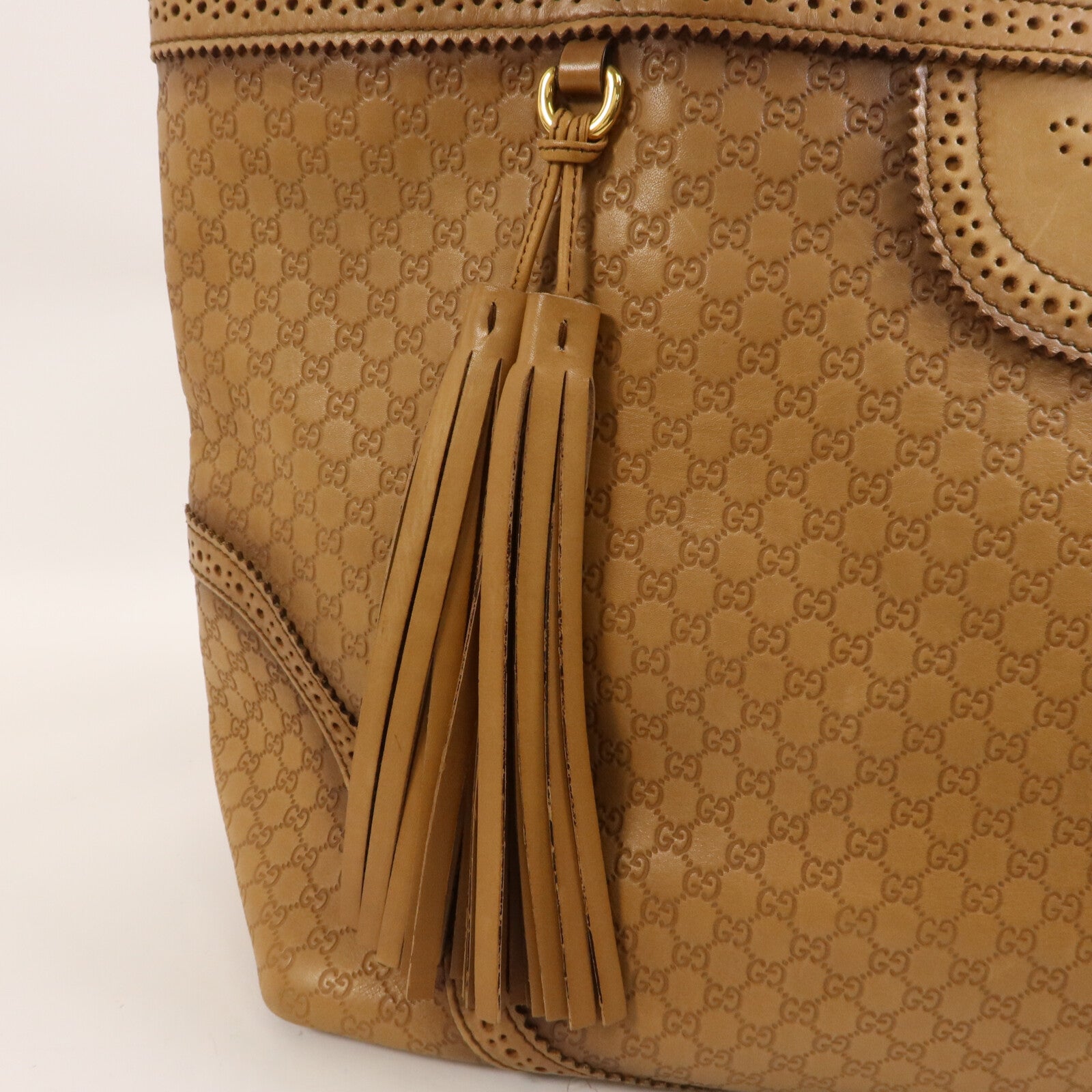 GUCCI 牛皮皮革Microguccissima Brogue Duilio Tote手挽袋