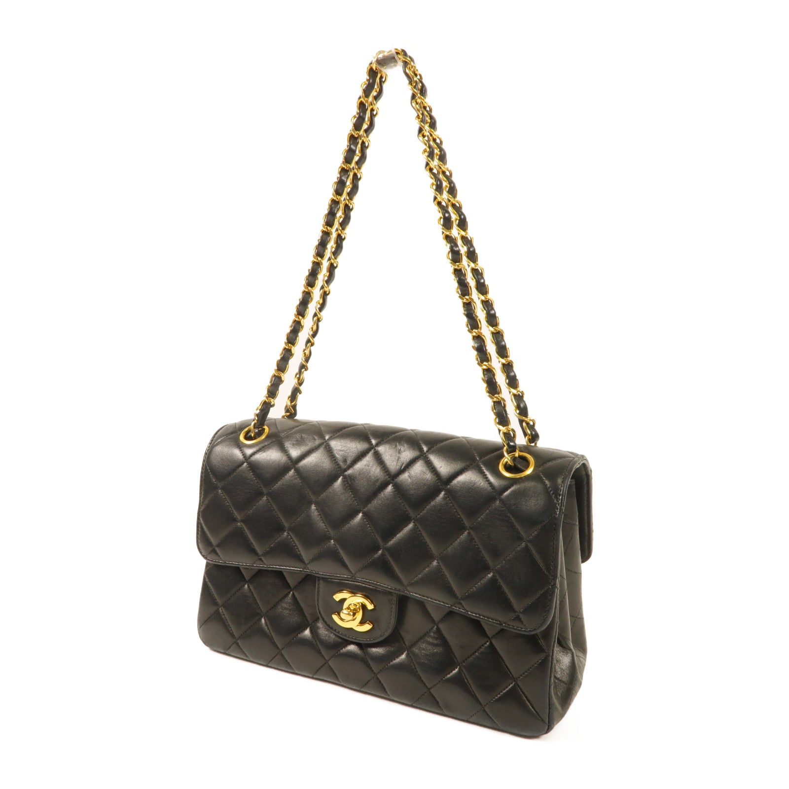 CHANEL 羊皮皮革Vintage Chain Shoulder Bag金扣肩背袋