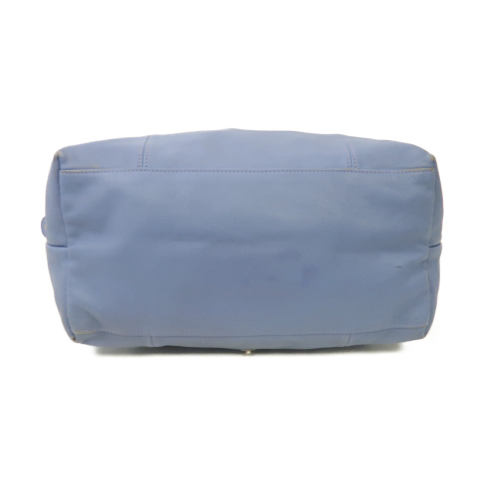 Longchamp 牛皮皮革2way Shoulder Bag銀扣手挽肩背兩用袋藍色