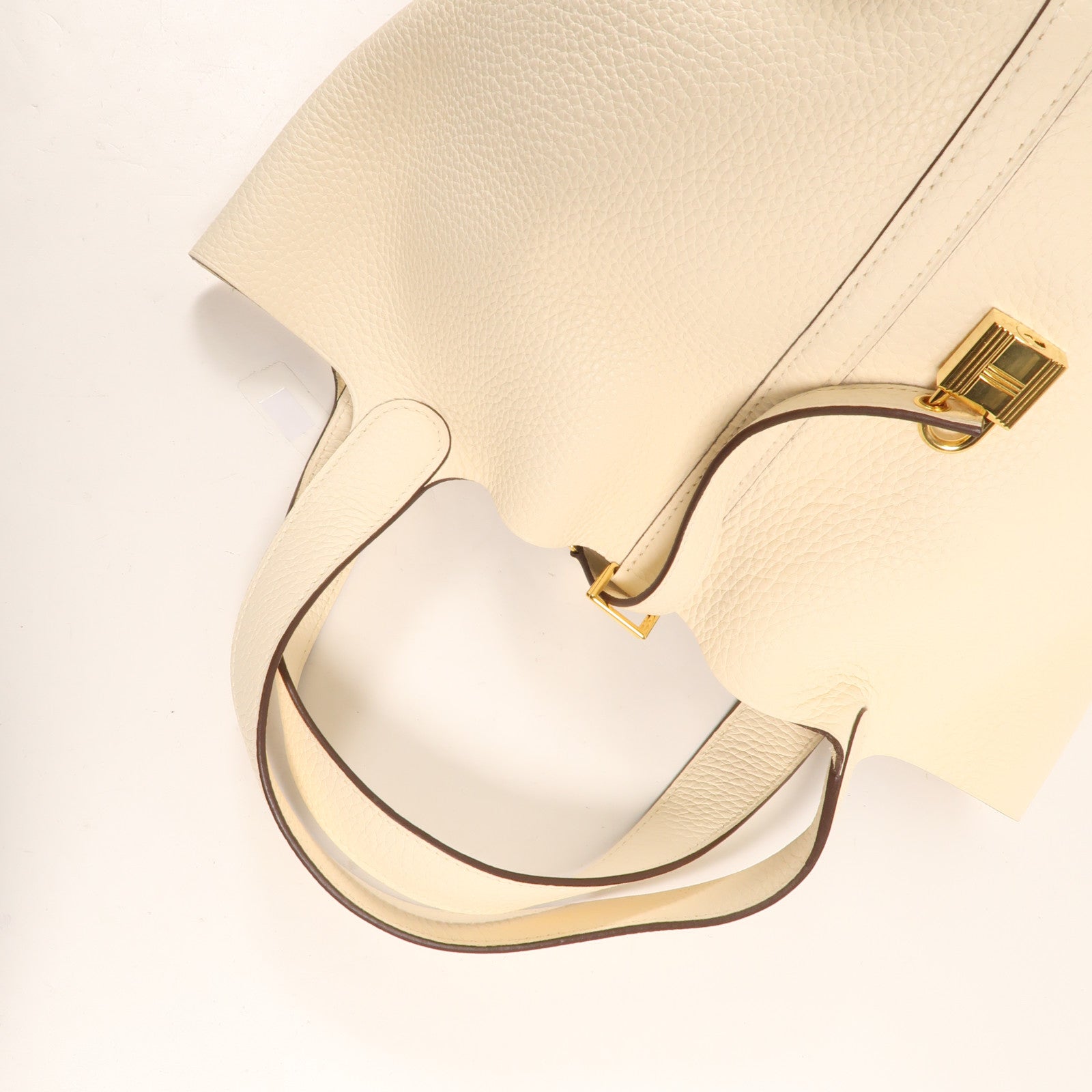 HERMES Clemence皮革Picotin MM金扣手挽袋Nata