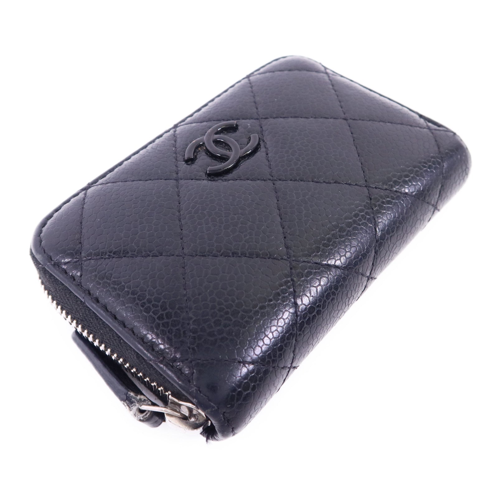 CHANEL 牛皮皮革Card Case銀扣卡片套