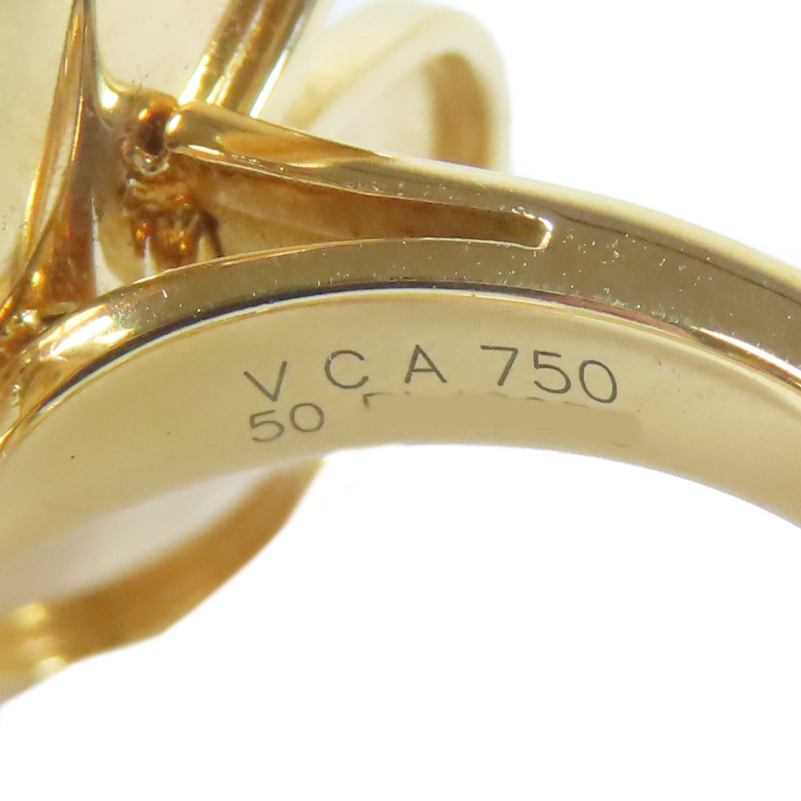 Van Cleef & Arpels 18K黃金Frivole 2 Flowers Ring戒指US#3.5/Van Cleef & Arpels#50
