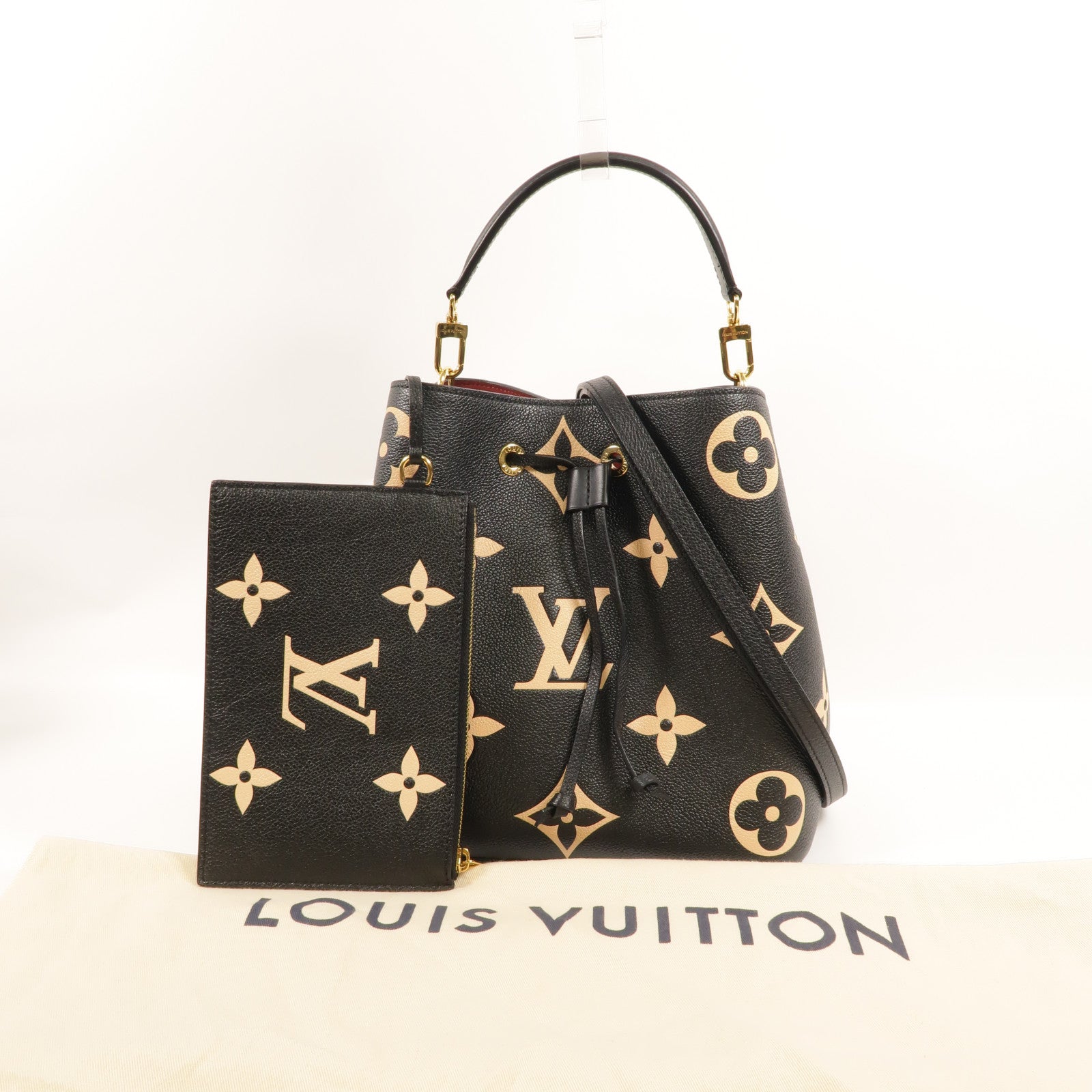 LOUIS VUITTON Monogram Empreinte Bicolor Neo Noe MM金扣手挽肩背兩用袋