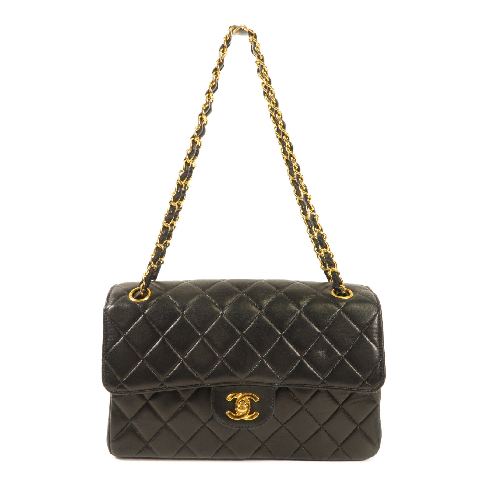 CHANEL 羊皮皮革Vintage Chain Shoulder Bag金扣肩背袋