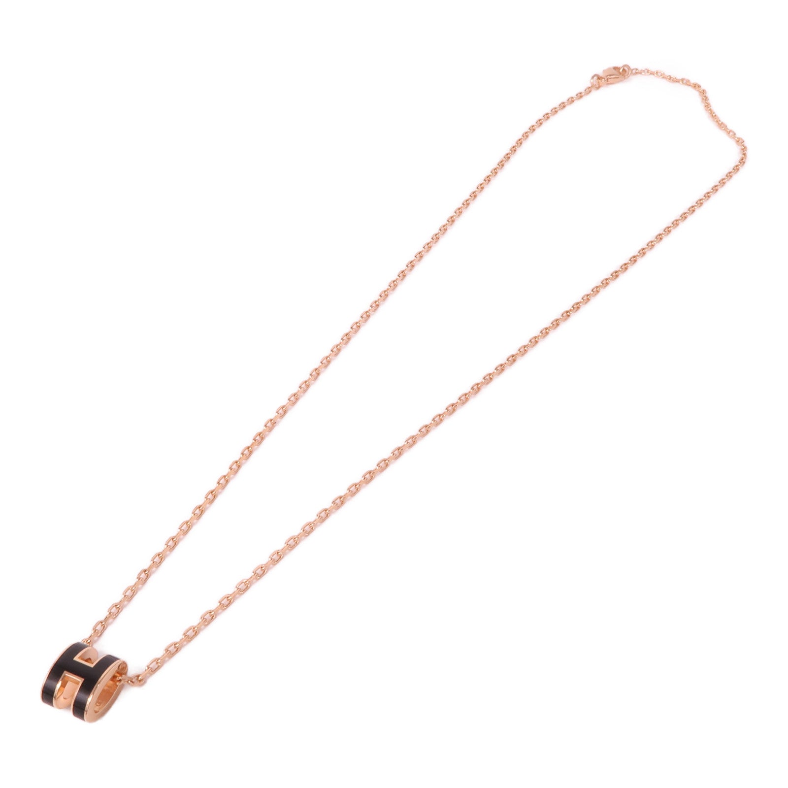 HERMES 金屬Mini Pop H Necklace項鍊Noir