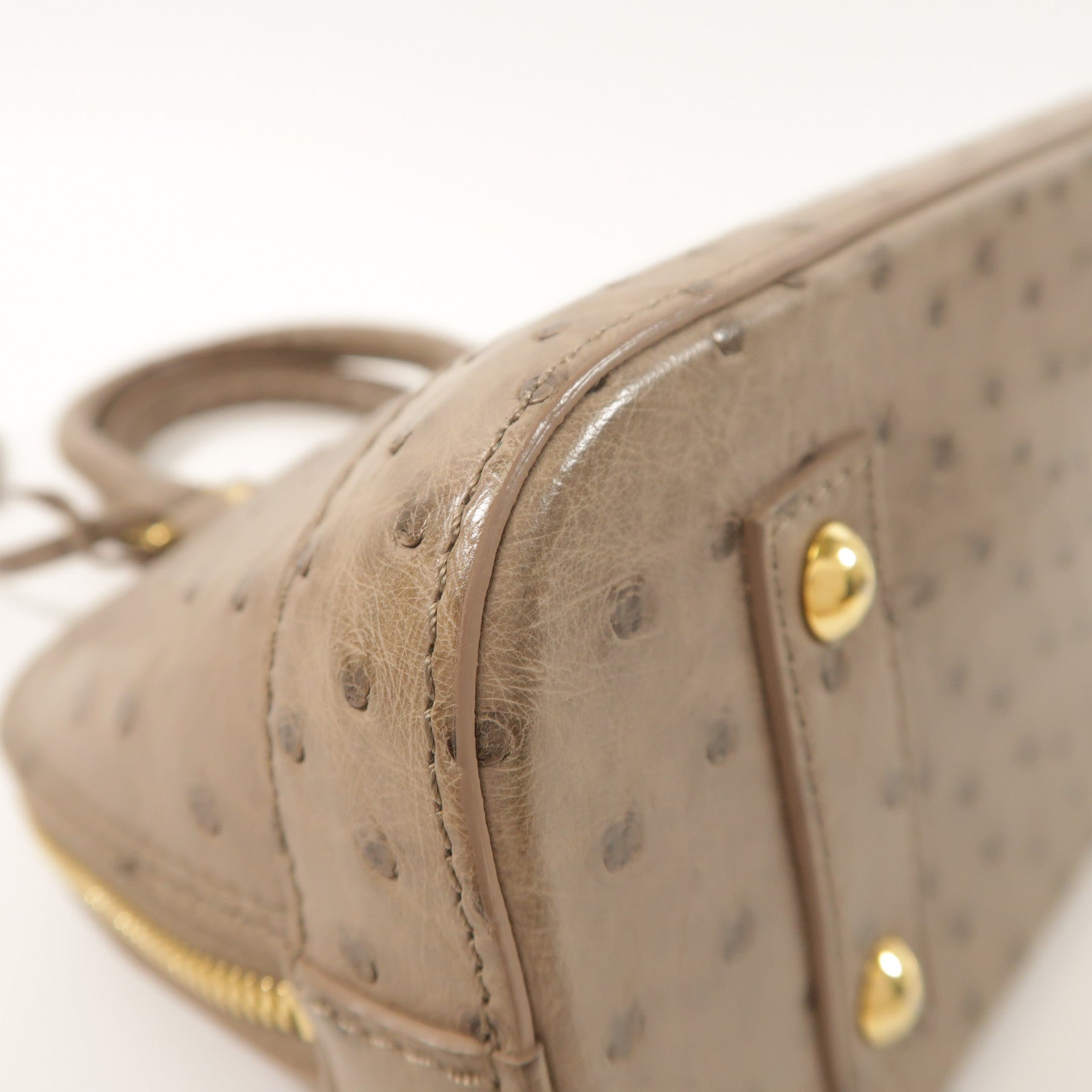 LOUIS VUITTON 鴕鳥皮革Alma BB金扣手挽肩背兩用袋
