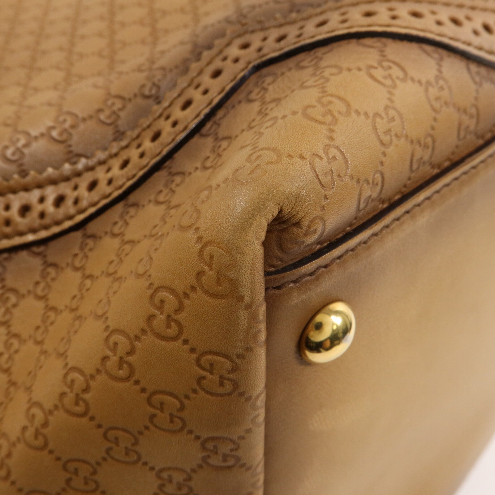 GUCCI 牛皮皮革Microguccissima Brogue Duilio Tote手挽袋