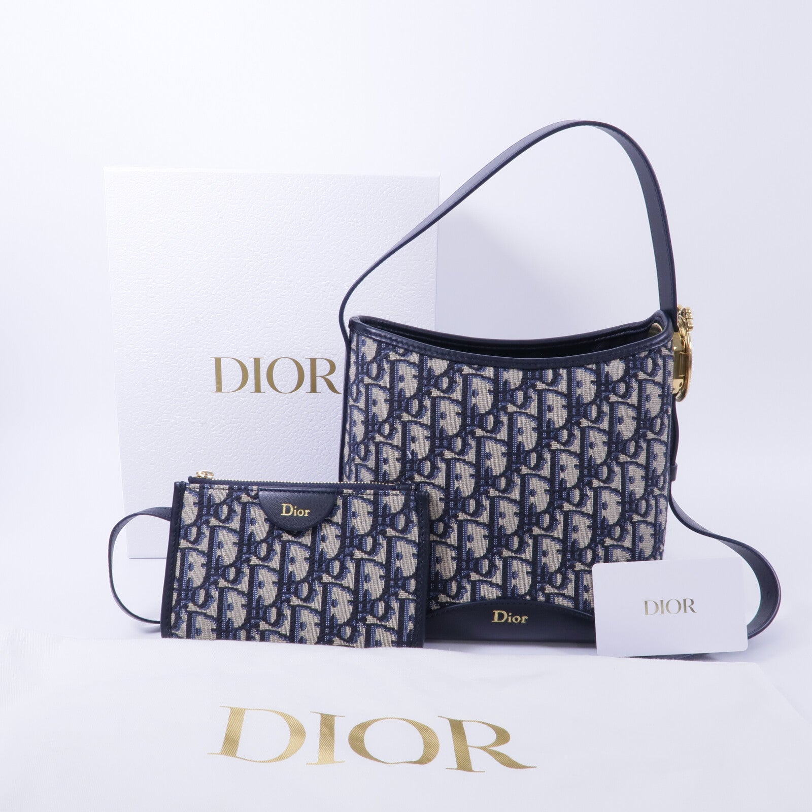 Dior Oblique帆布Medaillon Bucket Bag肩背袋