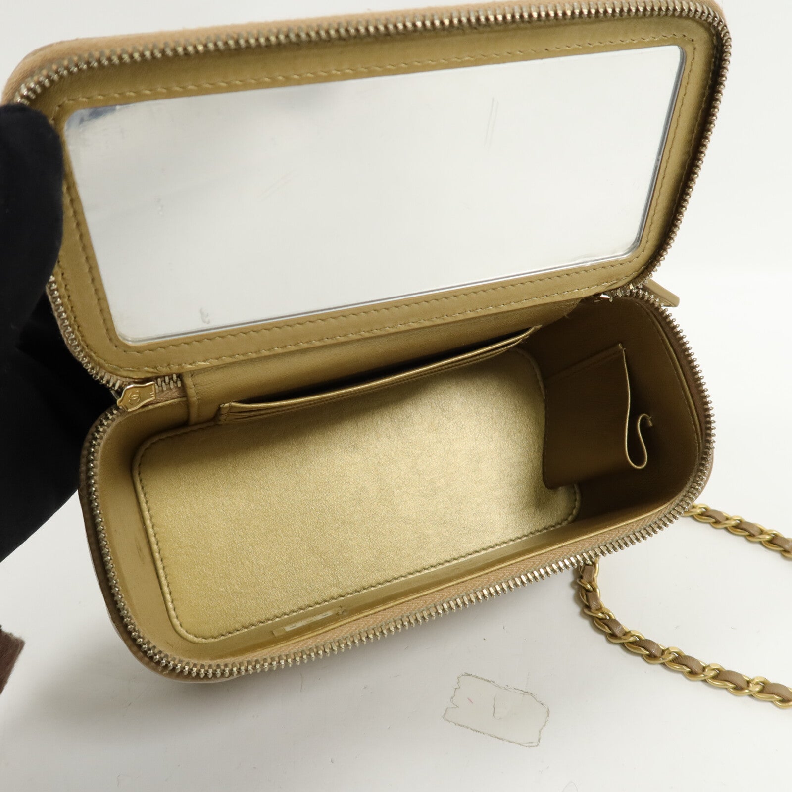 CHANEL 羊皮皮革Vanity Case鏈帶肩背袋