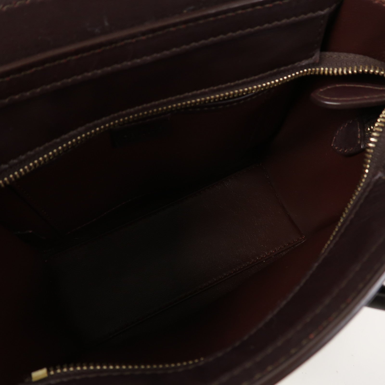CELINE 牛皮皮革Nano Luggage金扣手挽肩背兩用袋酒紅色