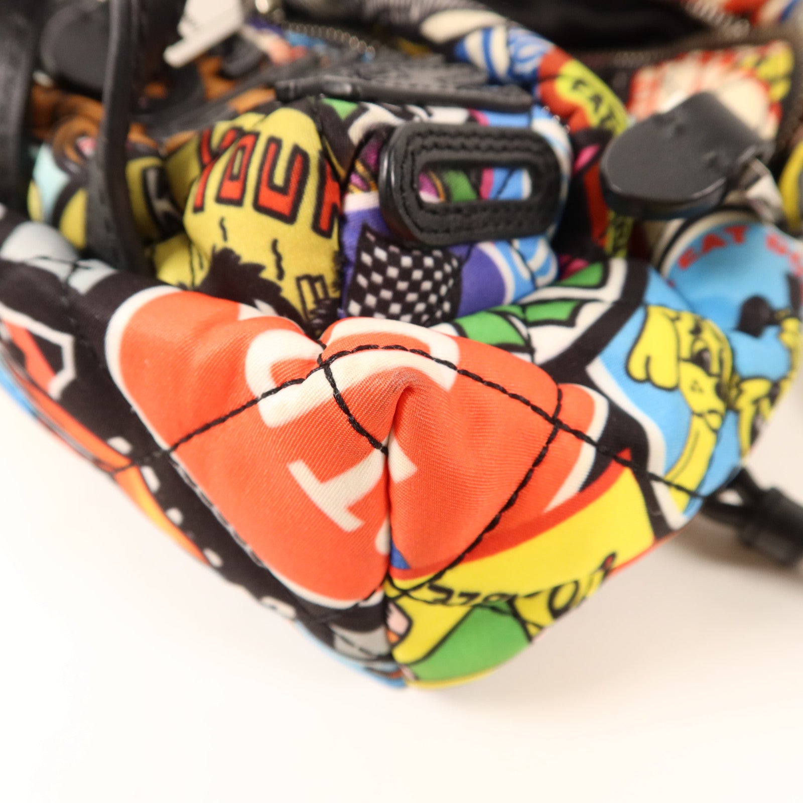 MOSCHINO 尼龍Backpack銀扣背包