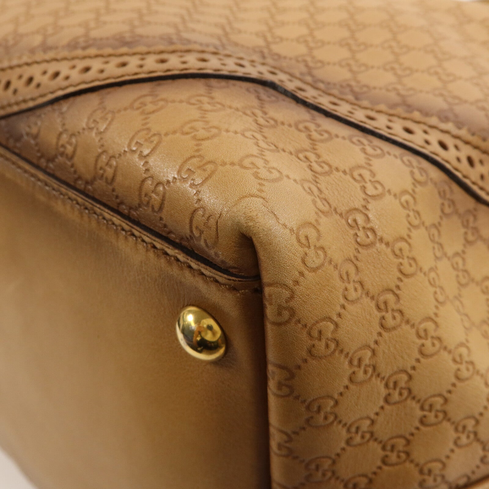 GUCCI 牛皮皮革Microguccissima Brogue Duilio Tote手挽袋