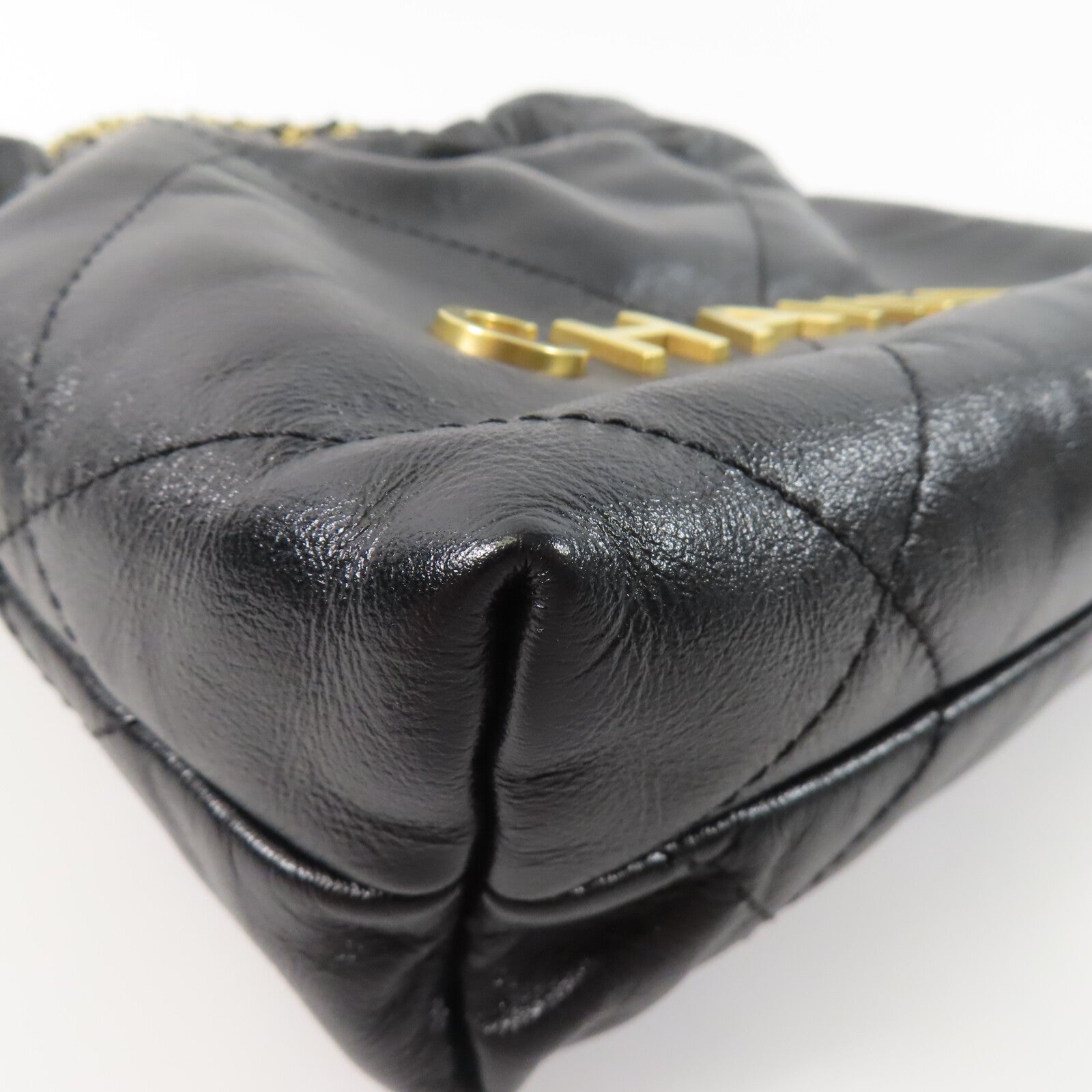 CHANEL 牛皮皮革Chanel 22 Mini鏈帶手挽肩背兩用袋