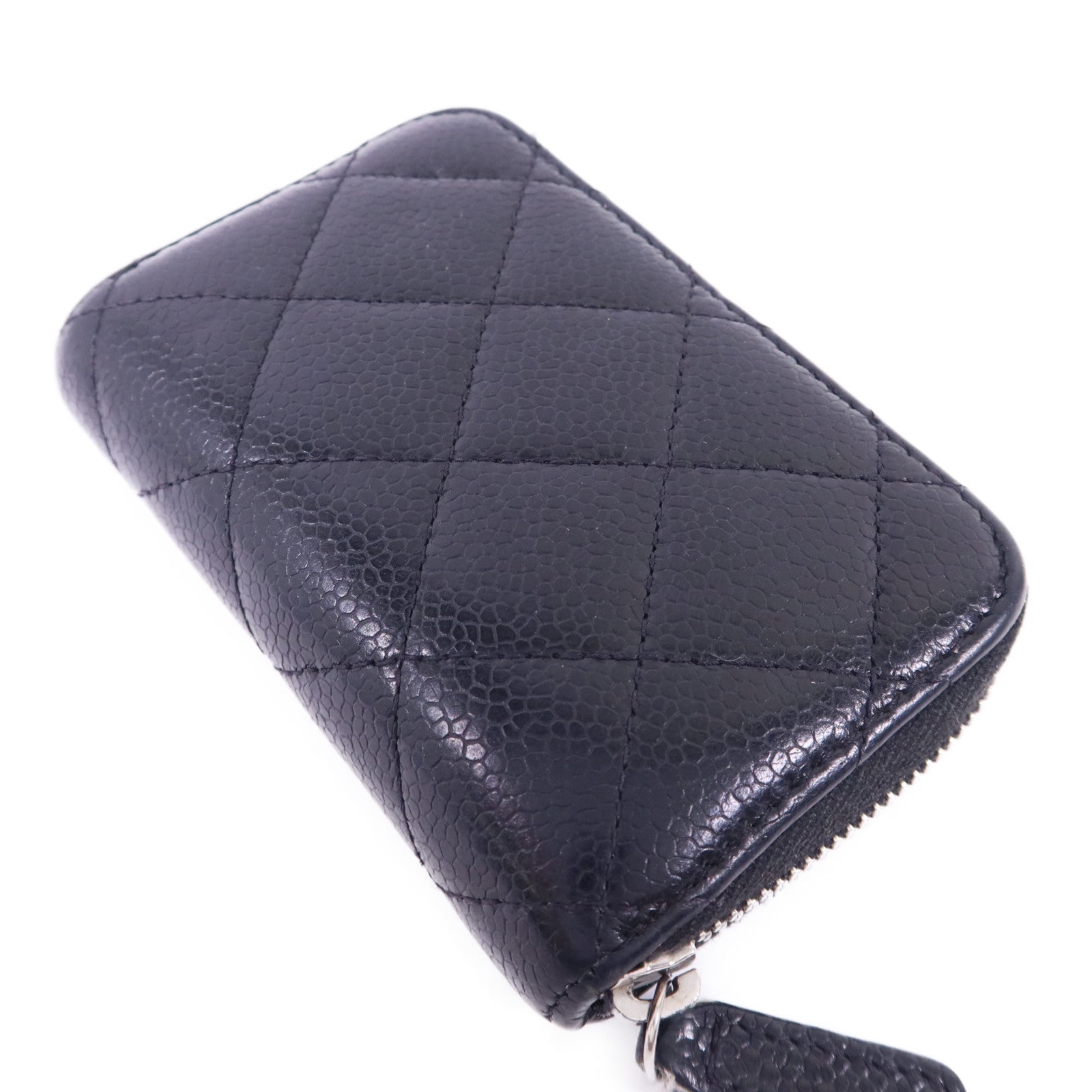 CHANEL 牛皮皮革Card Case銀扣卡片套