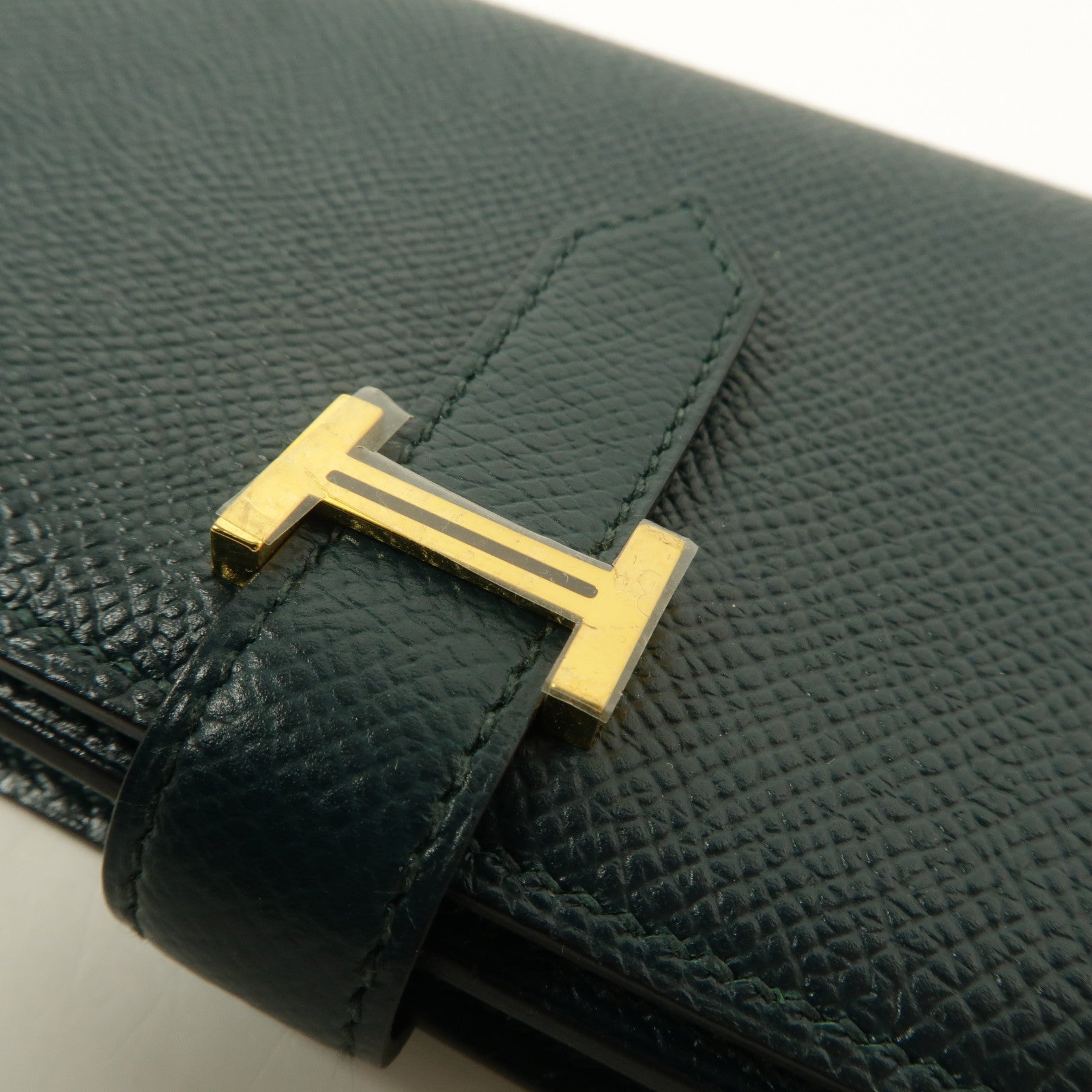 HERMES Epsom皮革Bearn Long Wallet長錢包Vert Cypres